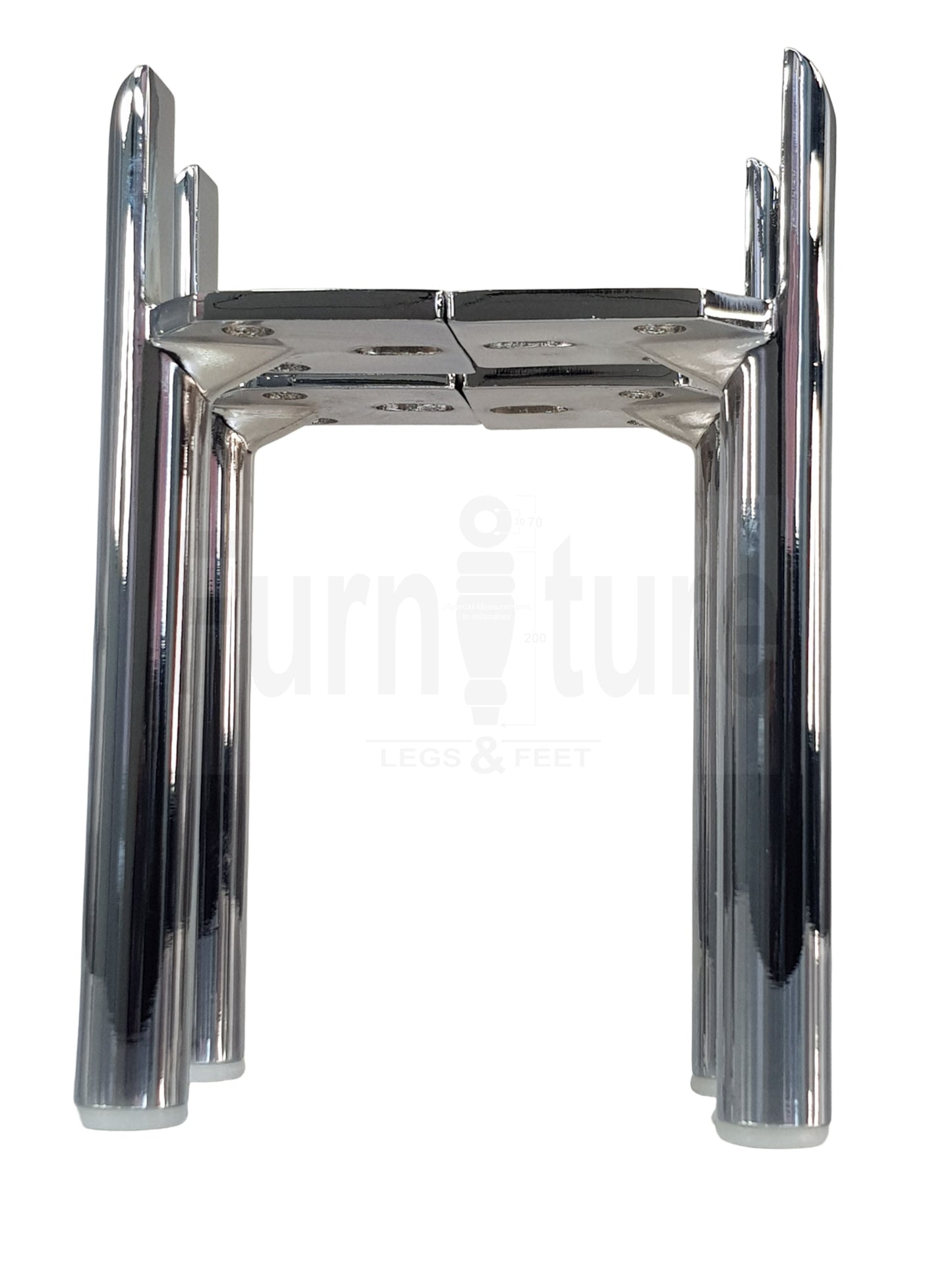4 Chrome Furniture Settee Legs Cabinet Sofa Metal Feet 170mm High Chair Beds