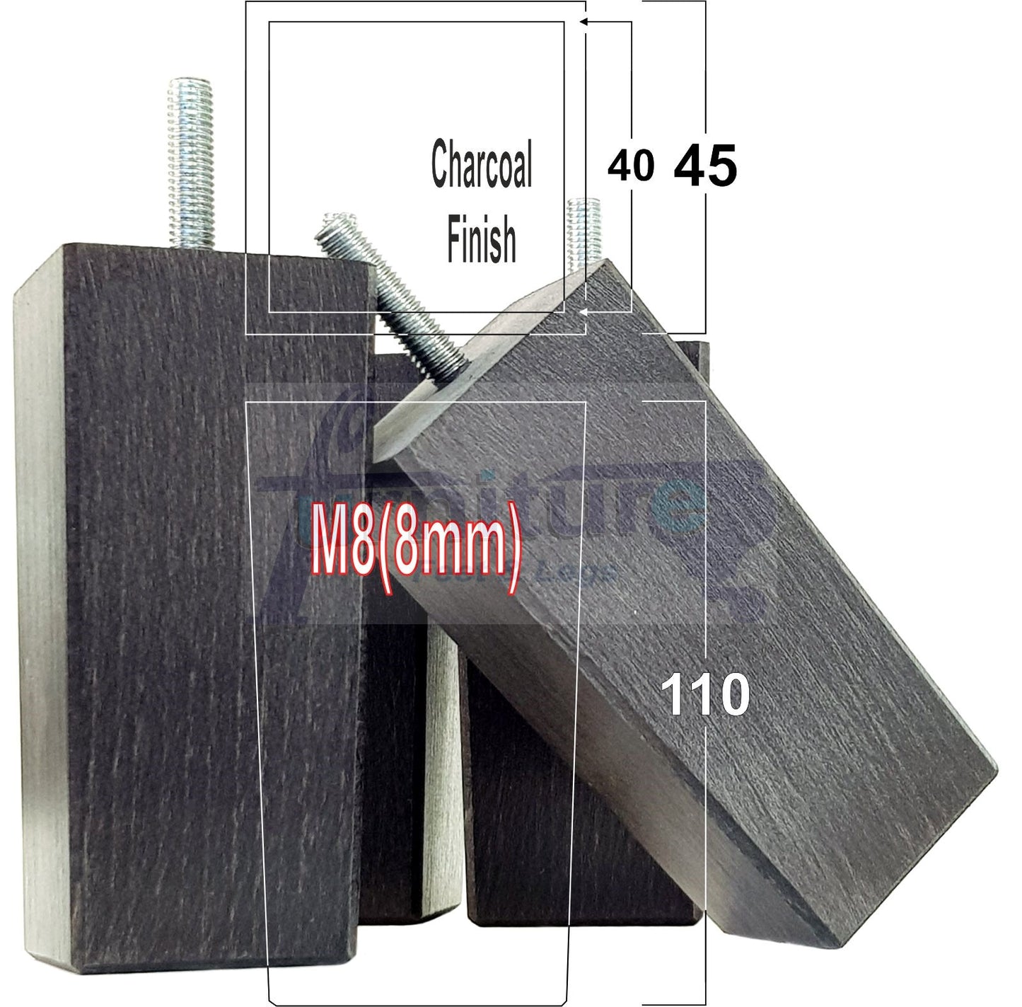 4 Wood Furniture Feet Replacement Legs 110mm High Chairs Stools Sofa Bed Settee & Cabinets M8
