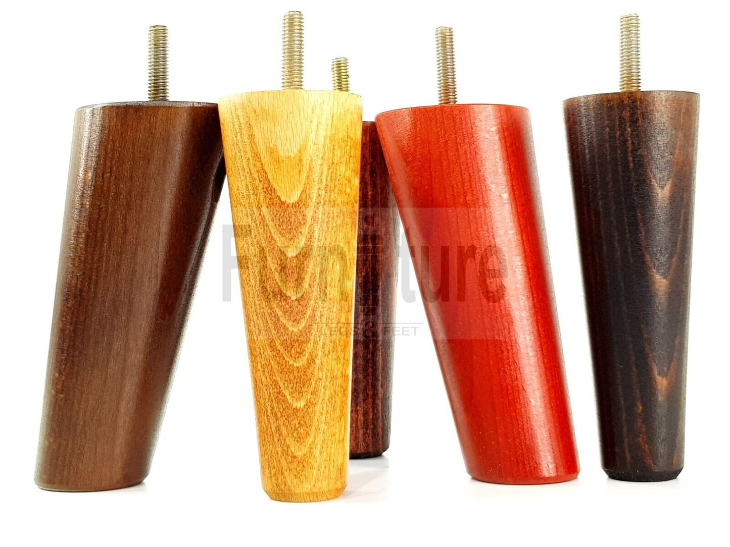 4x Turned Wood Furniture Settee Leg M8 Replacement Feet Chairs Stools Sofa 120mm