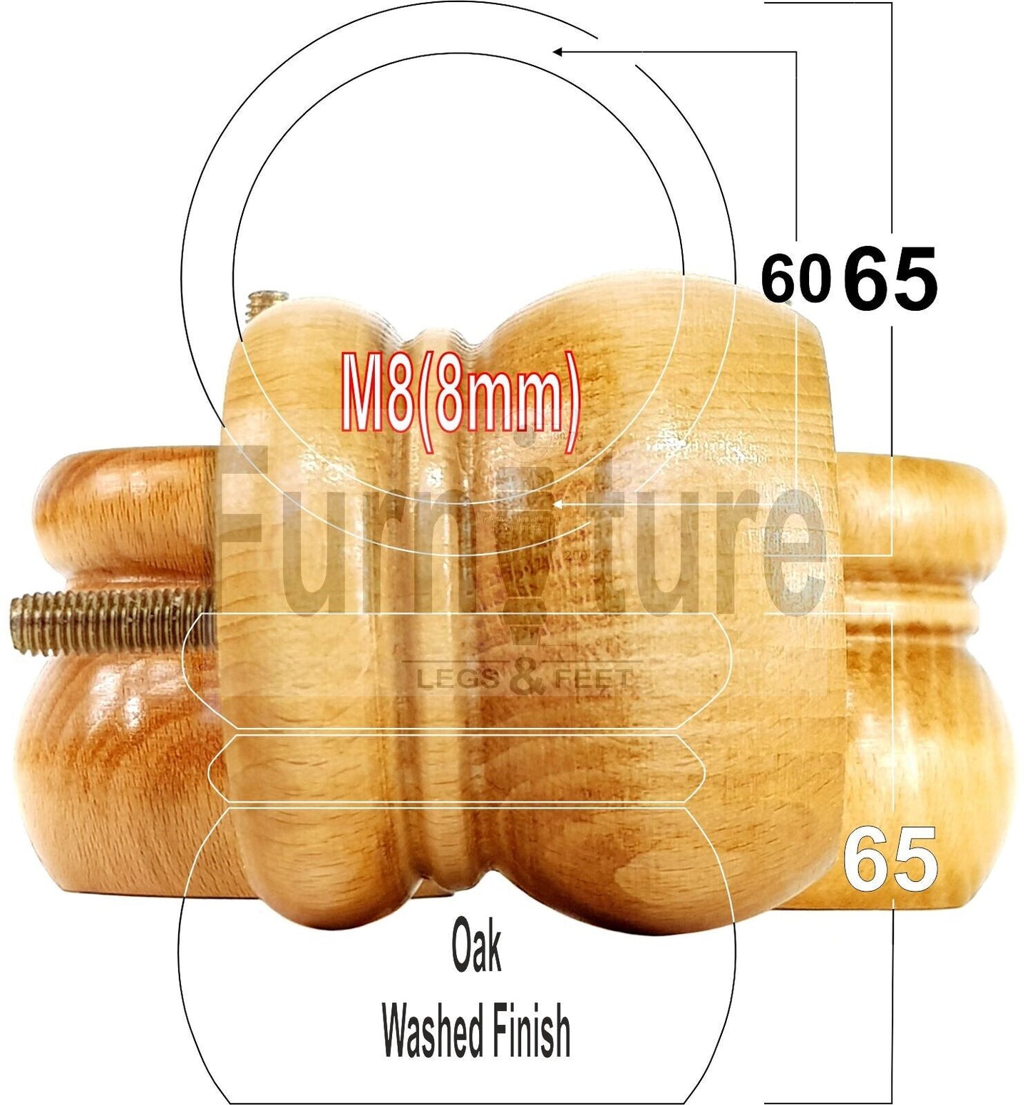 4 Wood Bun Feet Replacement Turned Furniture Legs 60mm High Multiple Colours 2 Inches Tall Chairs Stools Sofa Beds Cabinets M8