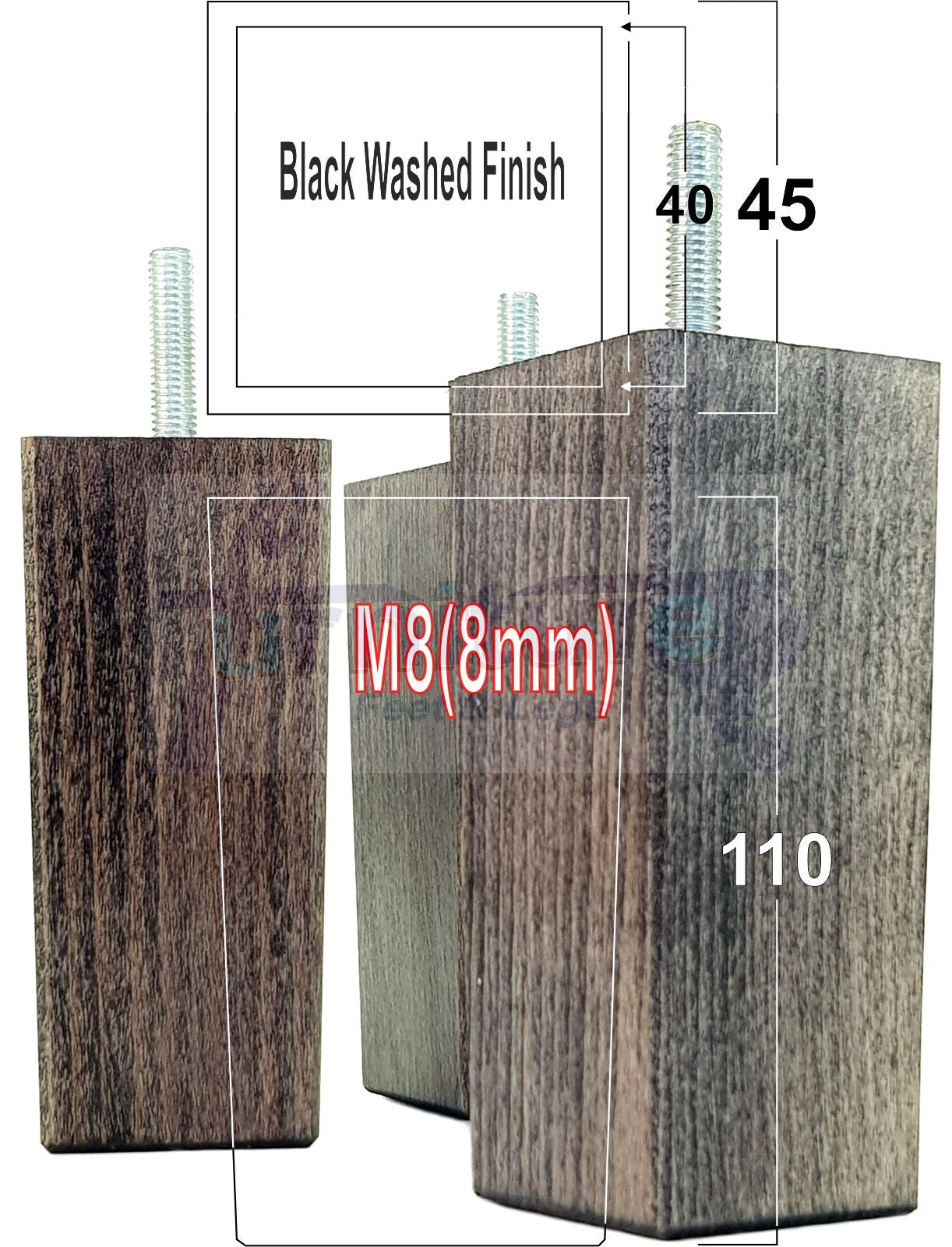 4 Wood Furniture Feet Replacement Legs 110mm High Chairs Stools Sofa Bed Settee & Cabinets M8