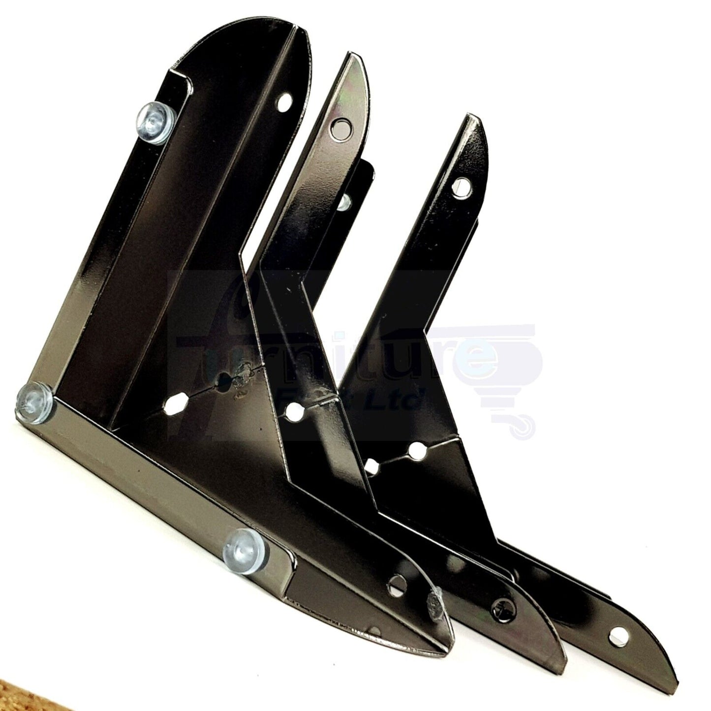 4x Metal Furniture Legs 40mm High Chair Settee Sofa Feet Black Chrome (Self-Fix)