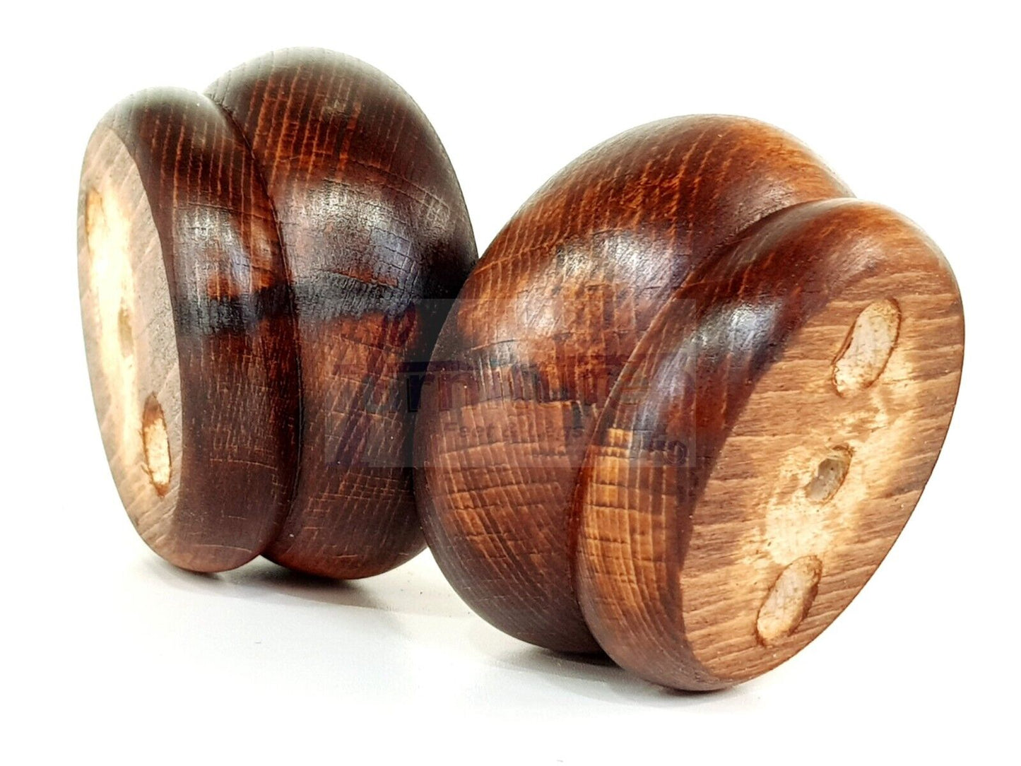 4 Turned Wood Furniture Legs Chair Sofa Bed M8 Replacement Bun Feet 50mm High