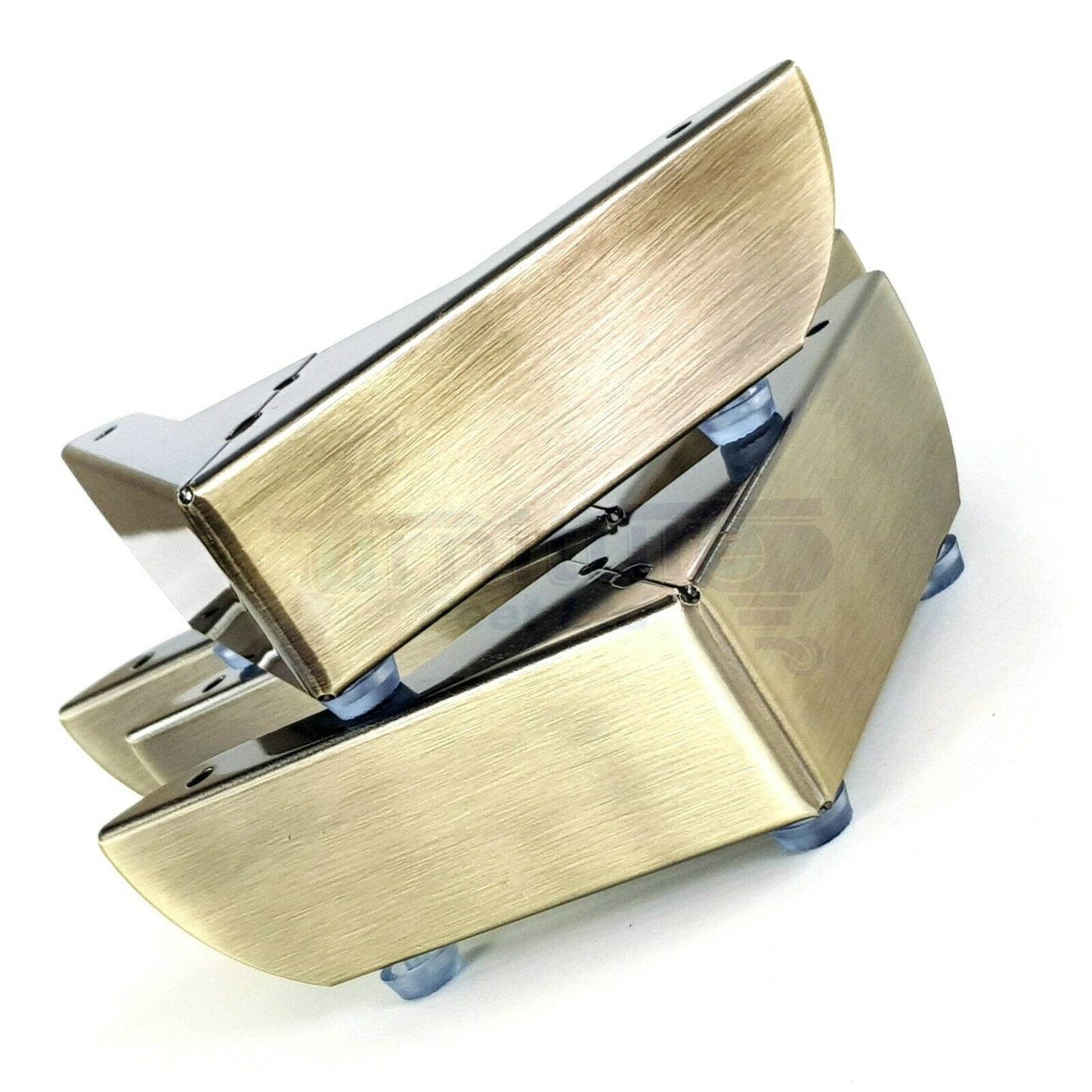 4x Metal Furniture Legs 40mm High Chair Feet Cabinets Brushed Brass (Self-Fix)