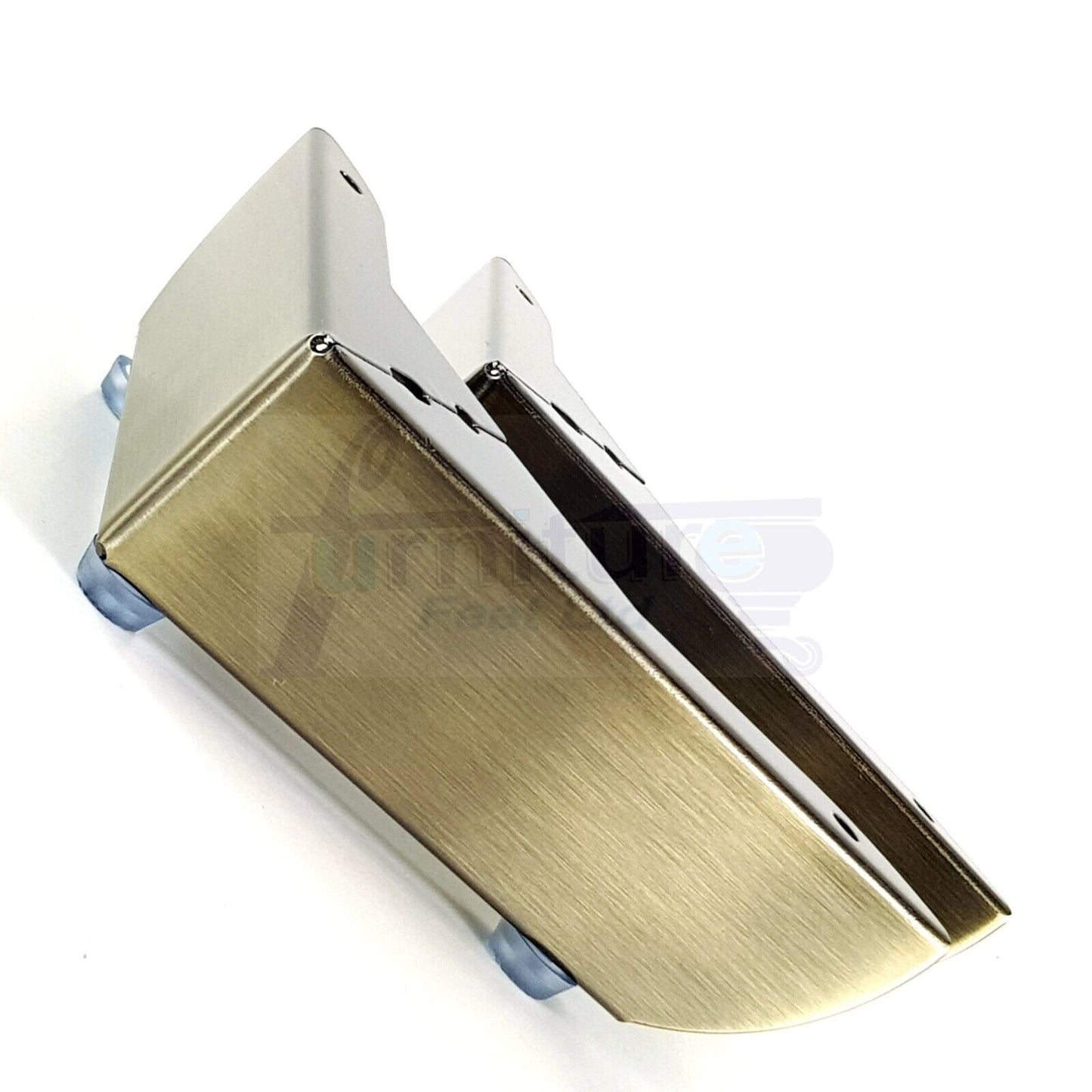 4x Metal Furniture Legs 40mm High Chair Feet Cabinets Brushed Brass (Self-Fix)