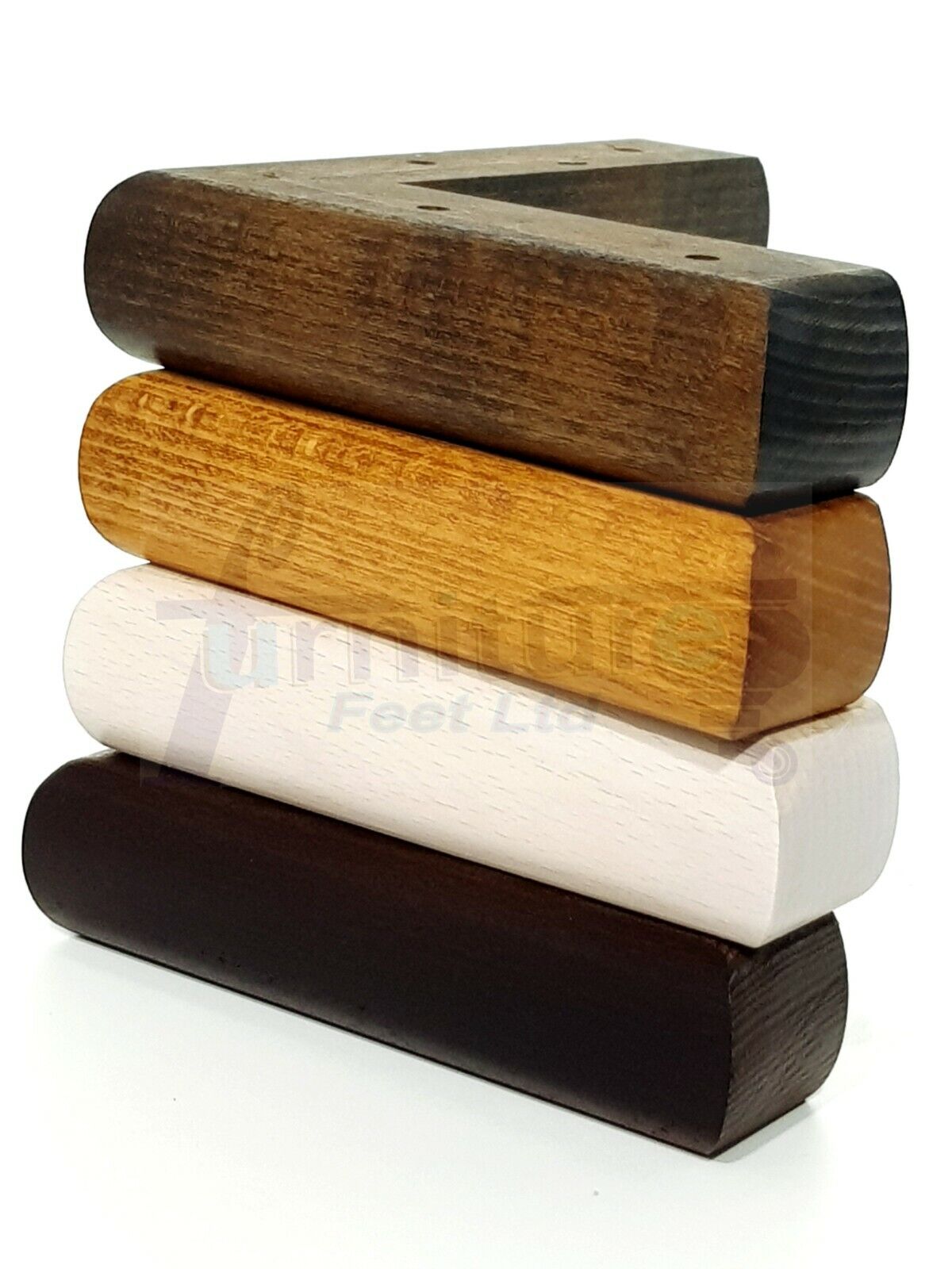 Set Of 4 Wooden Corner Furniture Feet 40mm High Replacement Sofa Chair Legs