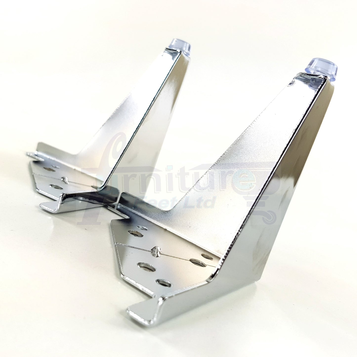 4 Chrome Metal Furniture Legs 100mm High Feet Sofa Chair Cabinets Beds Stools Fix With Screws