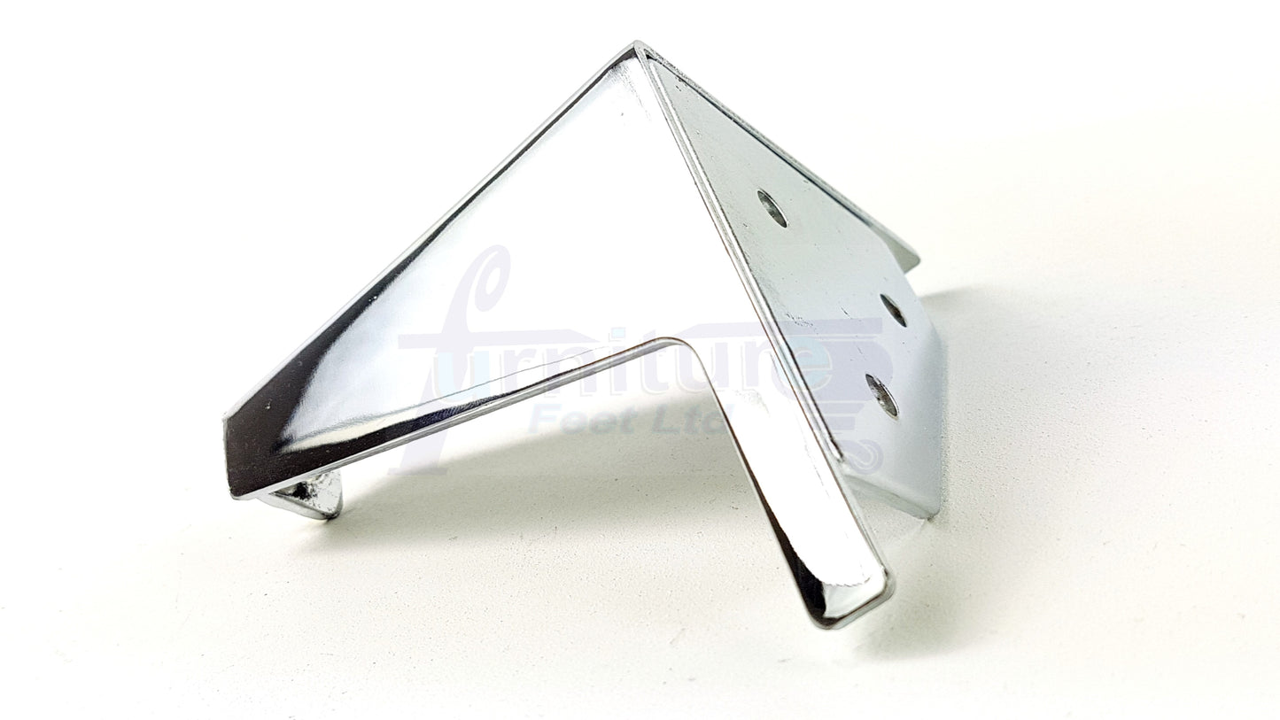 4 Chrome Metal Furniture Legs 100mm High Feet Sofa Chair Cabinets Beds Stools Fix With Screws