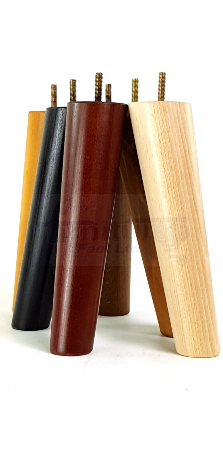 4x Wood Replacement Angled Furniture Chair Legs M8 Settee Sofa Feet 240mm High