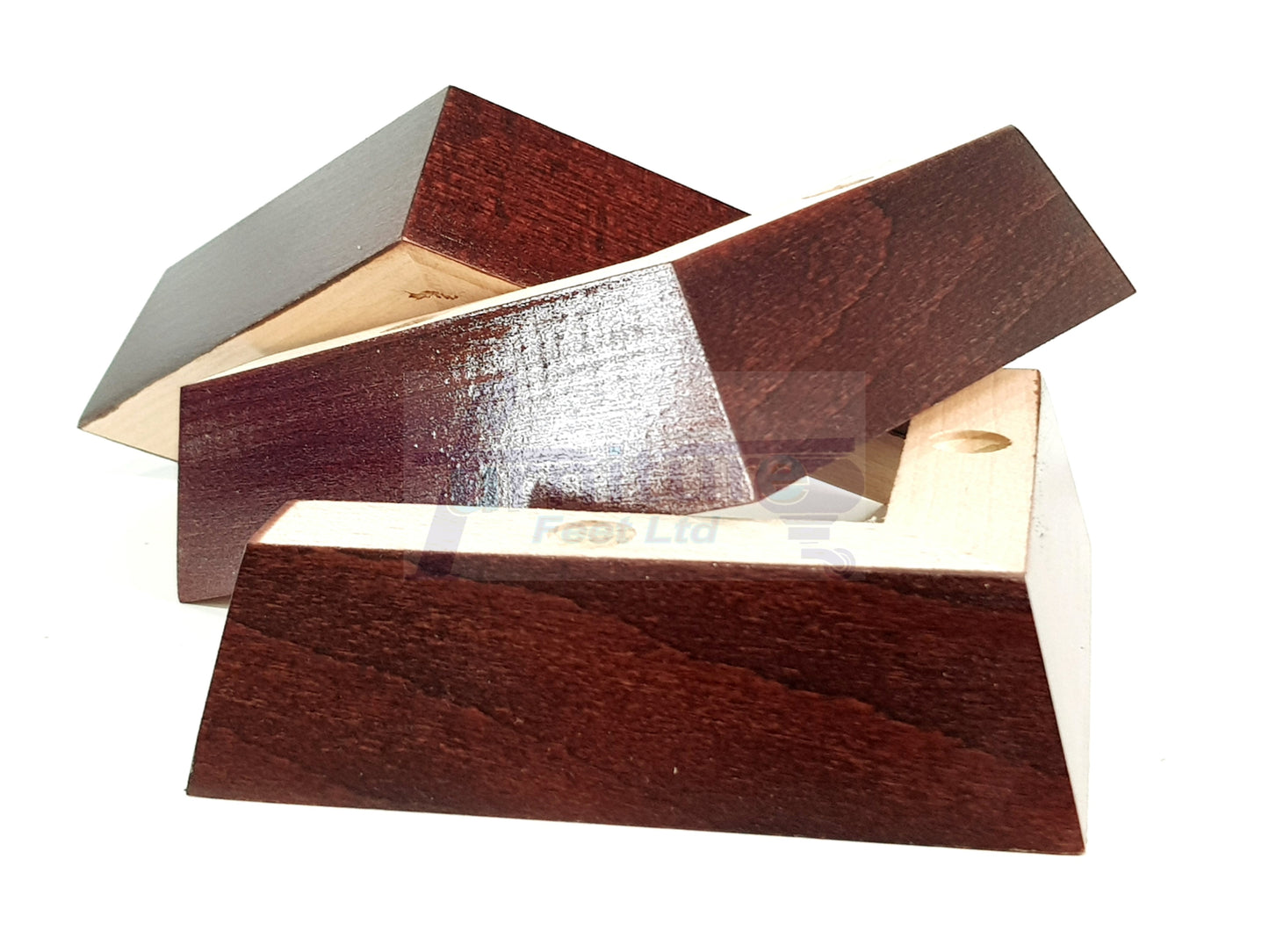 Set Of 4 Wooden Corner Furniture Feet 40mm High Replacement Sofa Chair Legs