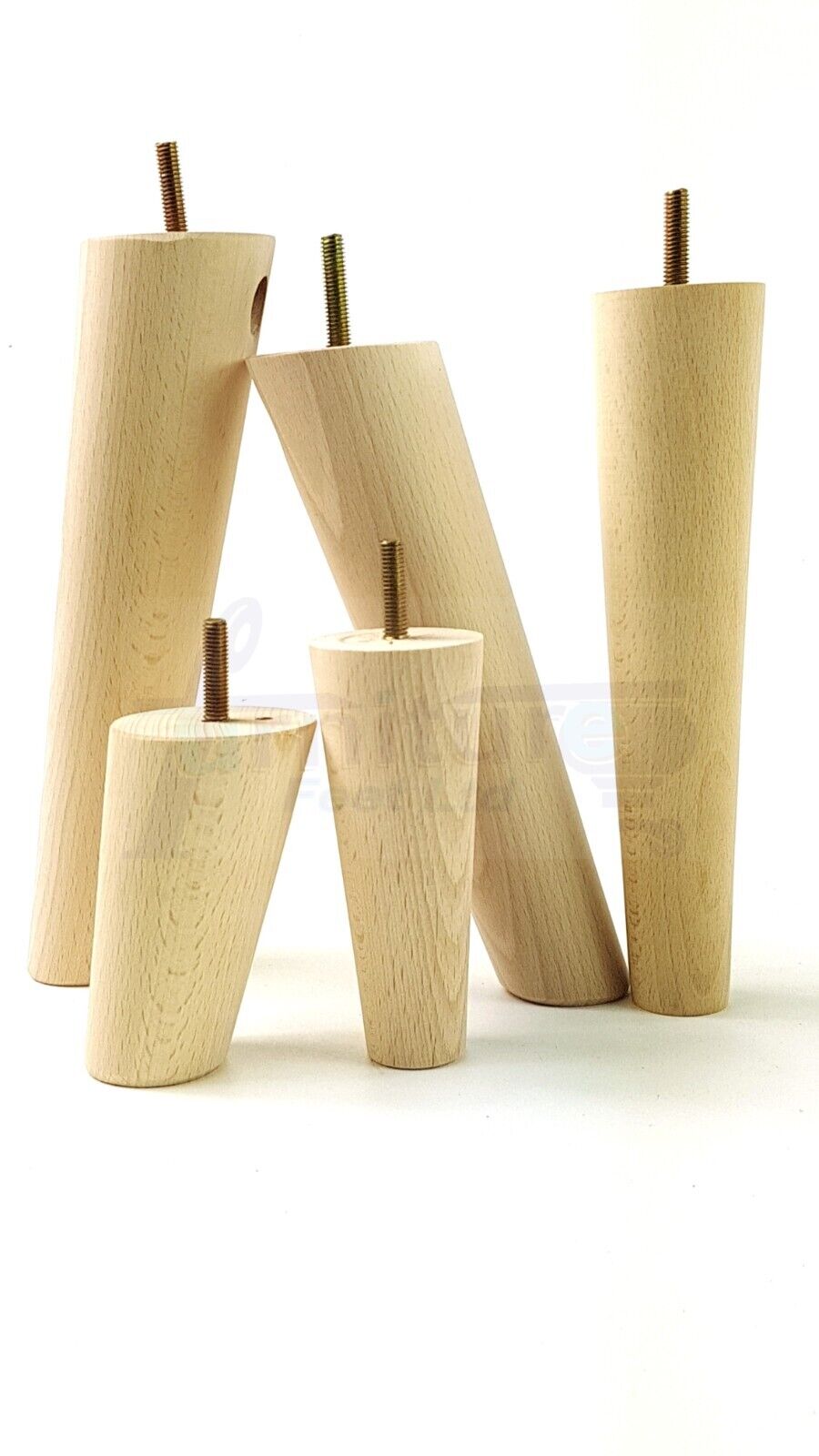 4 Solid Wood Turned Furniture Feet Replacement Mid Centry 2 Angled Retro Legs 135mm High 2 Straight At 150mm M8 Sofa Chairs Stools Cabinets Beds