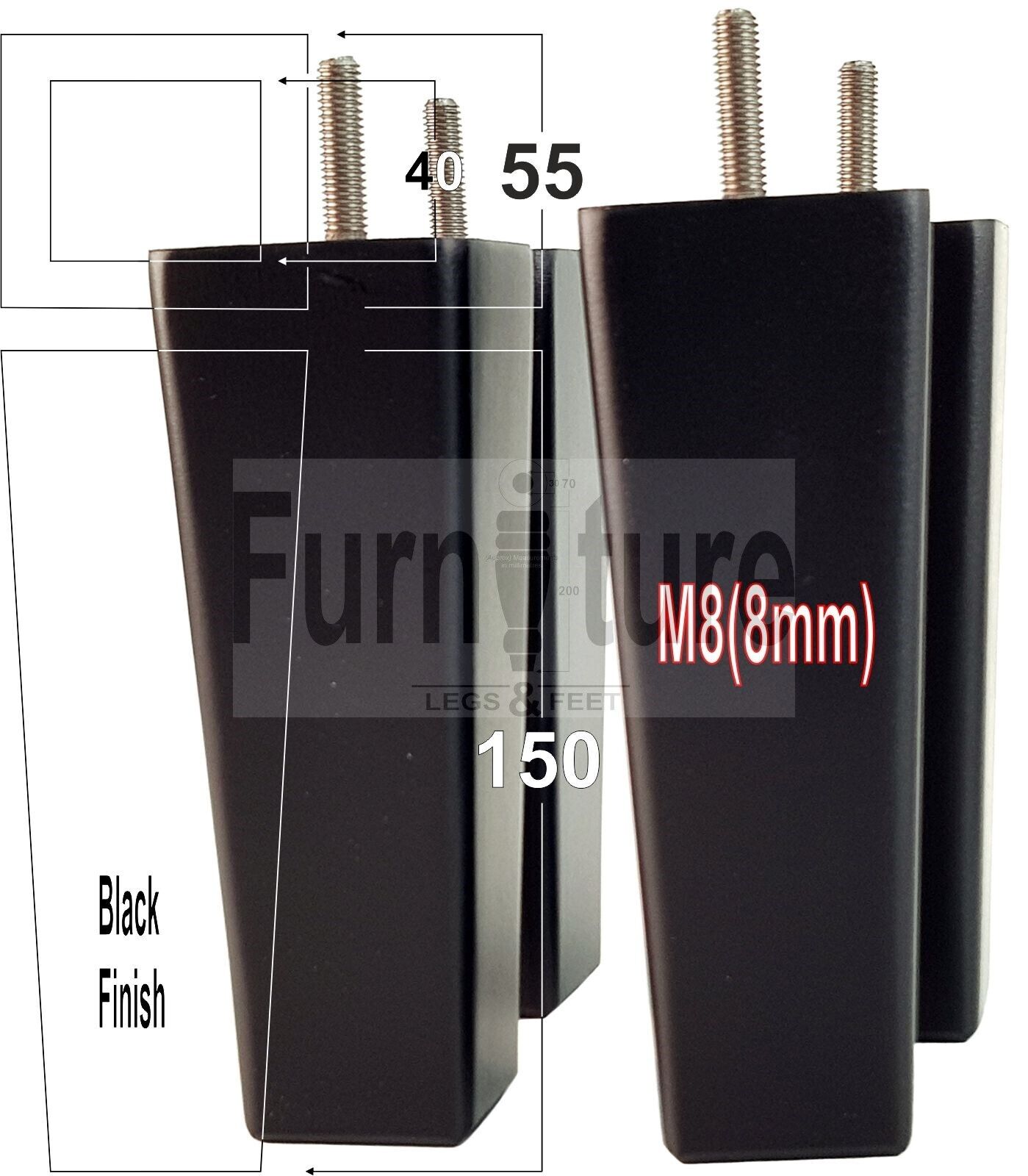 4 Replacement Legs Solid Wood Settee Furniture Feet 150mm High Sofa Chair Bed M8