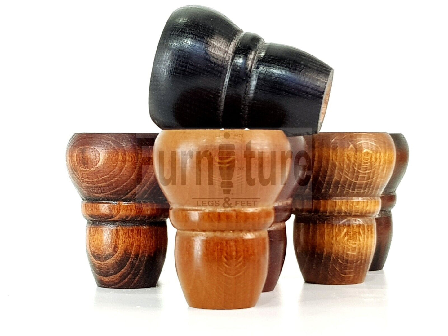 Set Of 4 Turned Wood Repacement Furniture Legs Sofa Chair Settee Feet 82mm