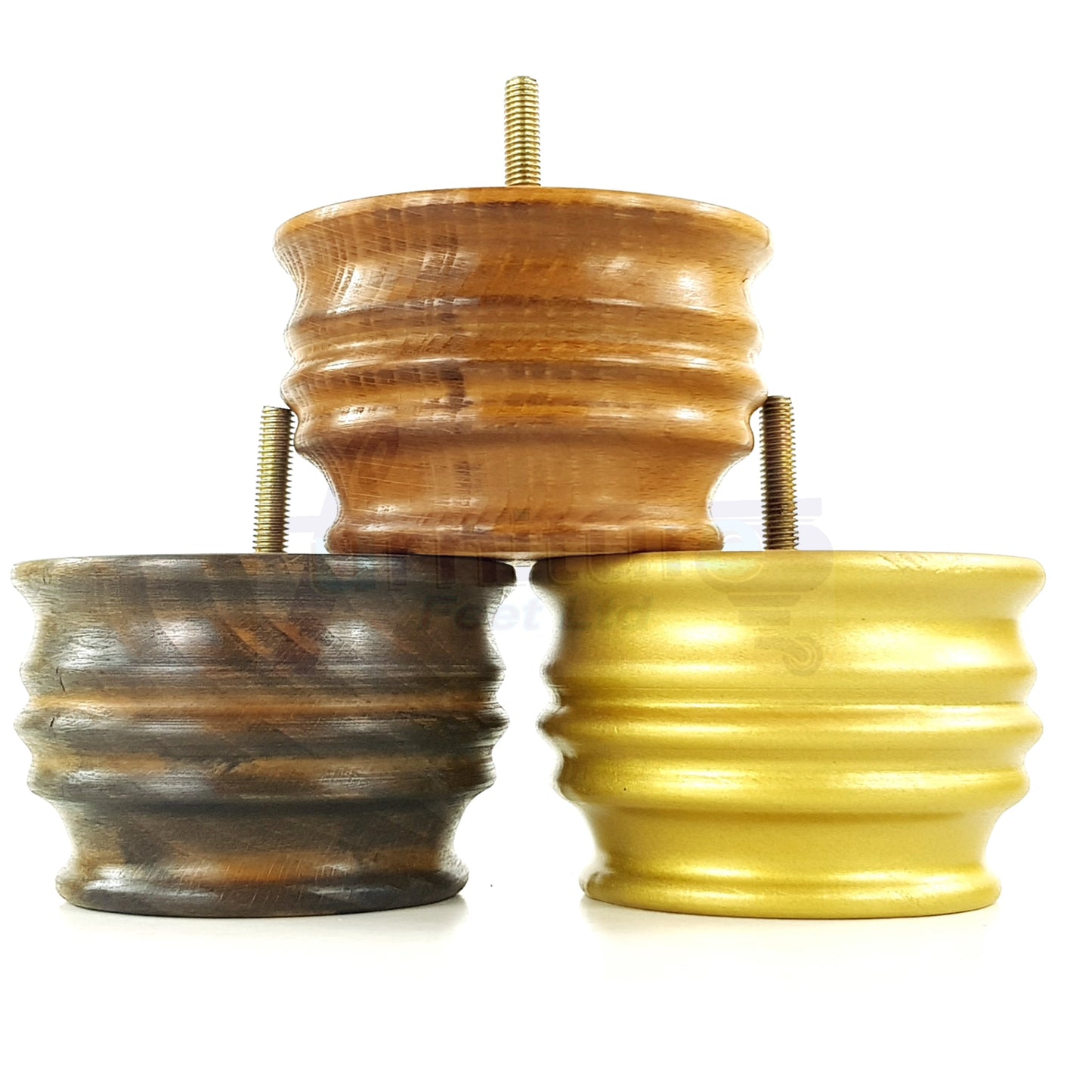 4x Replacement Turned Wooden Furniture Legs 65mm High 10mm Tread For Sofa and Chairs