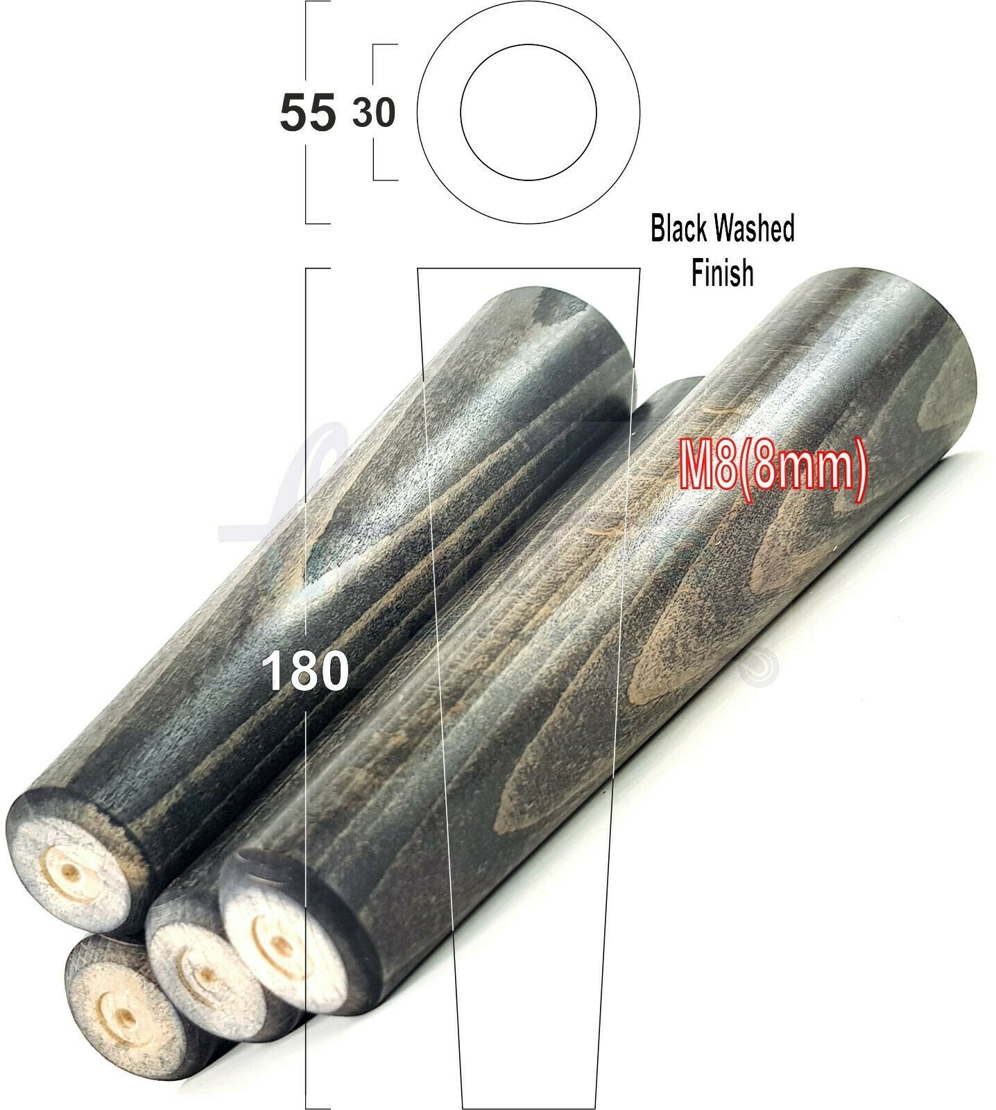 4 Retro Wood Replacement Furniture Chair Legs M8 Footstool Settee Sofa Feet 180mm High