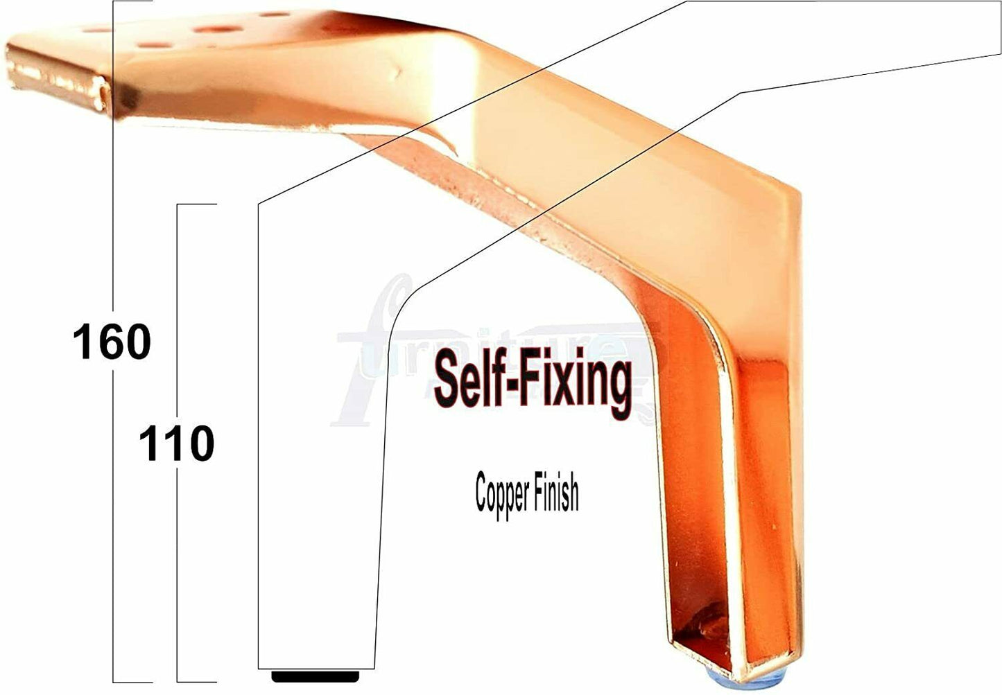 4 Rose Gold Furniture Feet Metal Copper Legs 160mm High Sofa Chair Beds Cabinets
