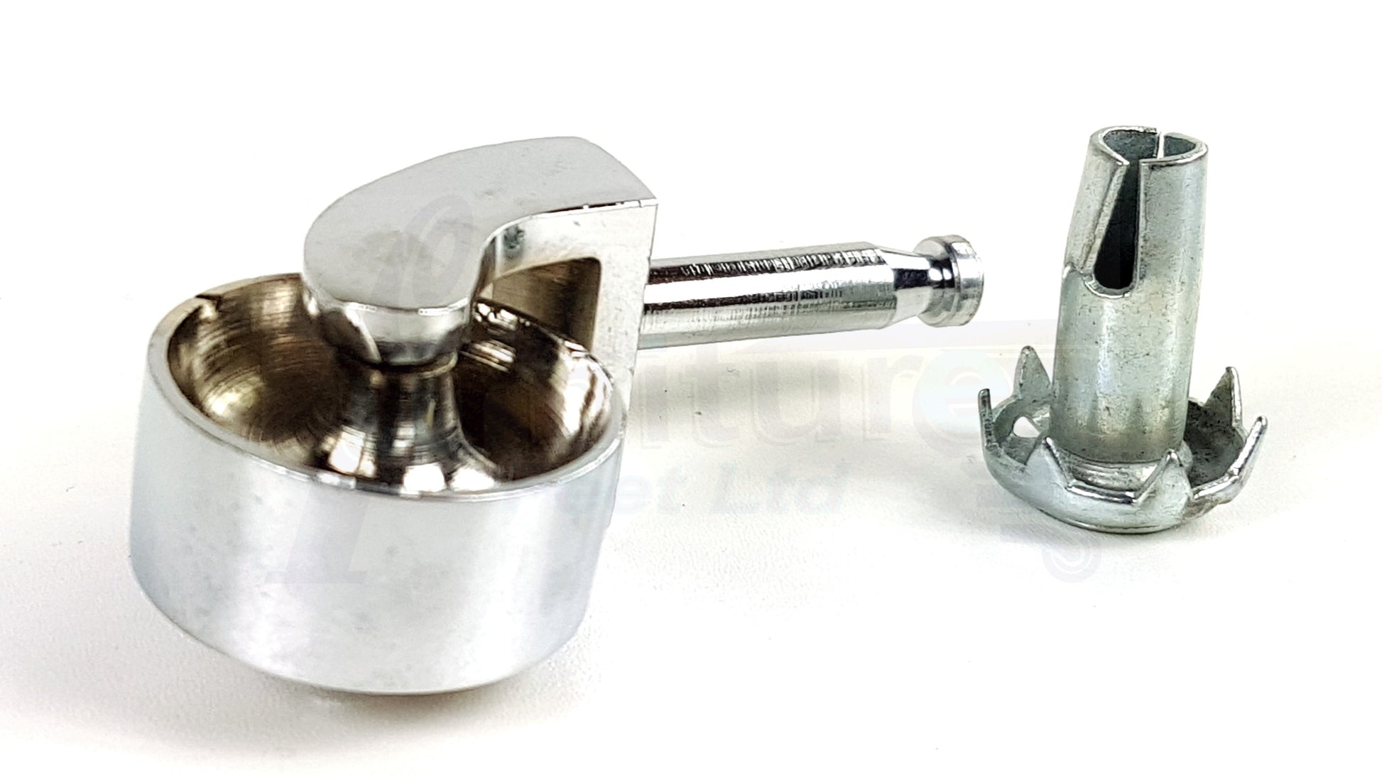 Chrome Castor & Socket 32mm Wheel Push In, Grip Neck Castors For Furniture
