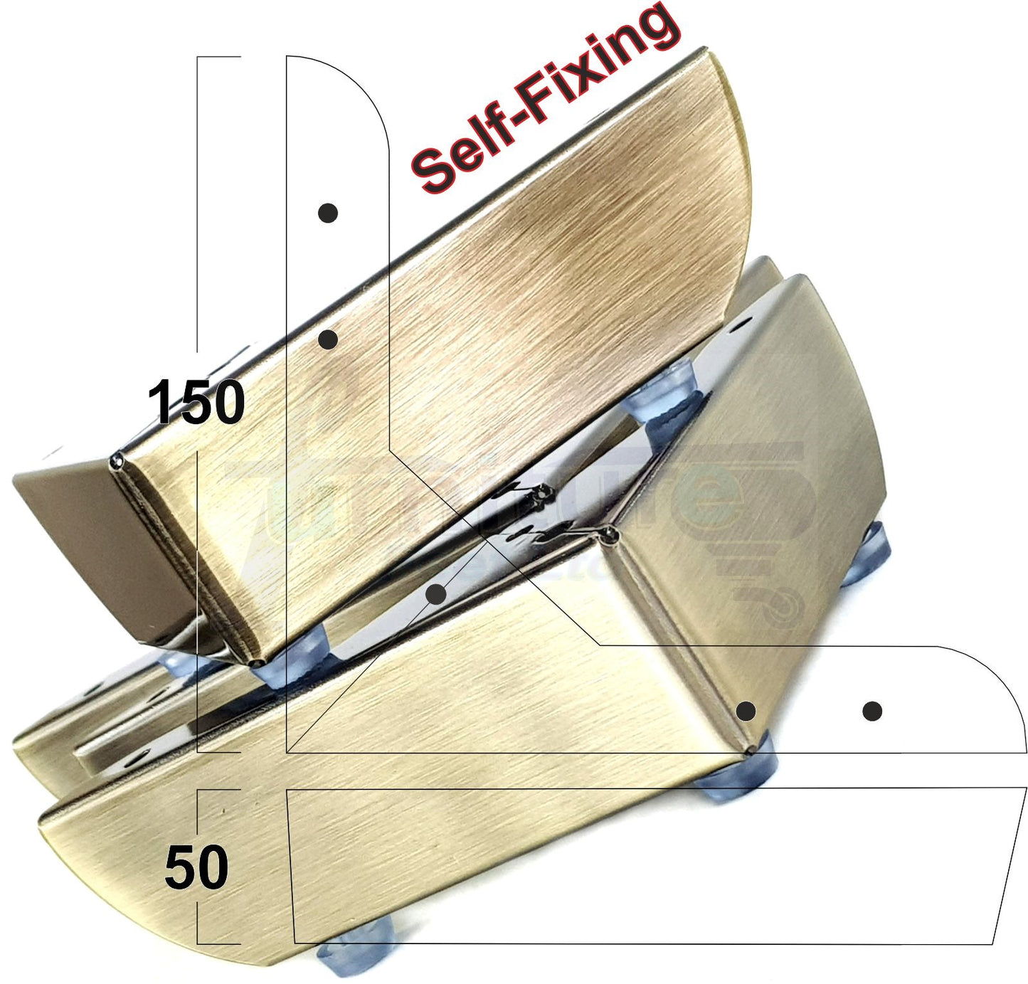 Metal Furniture Feet Chrome Replacement Corner Leg 50mm High Sofa Chairs Stools Beds Cabinets Pre-Drilled