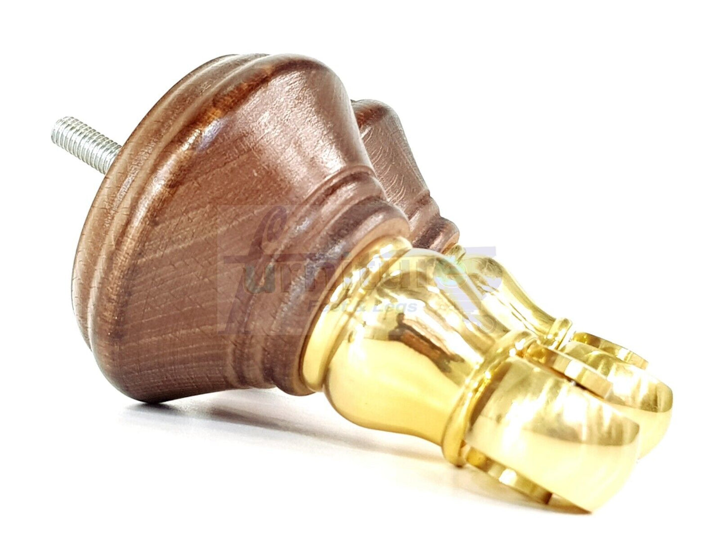 4x Antique Mahogany Stain Wooden Furniture Sofa Legs M8 With Castors Replacment Chair Settee Feet 115mm - 125mm High