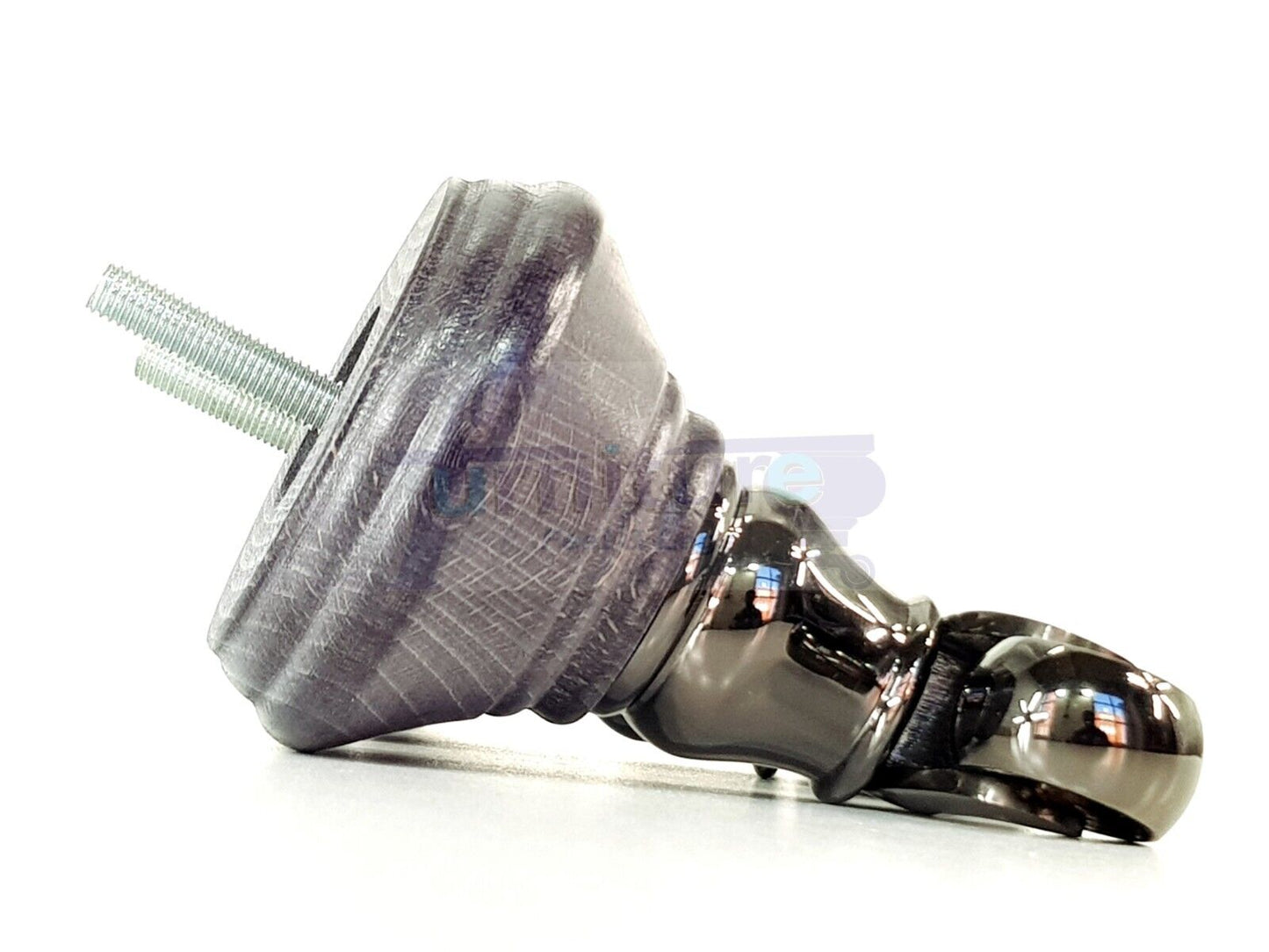 4x Black Stain Wooden Furniture Sofa Legs M8 With Castors Replacment Chair Settee Feet 115mm - 125mm High