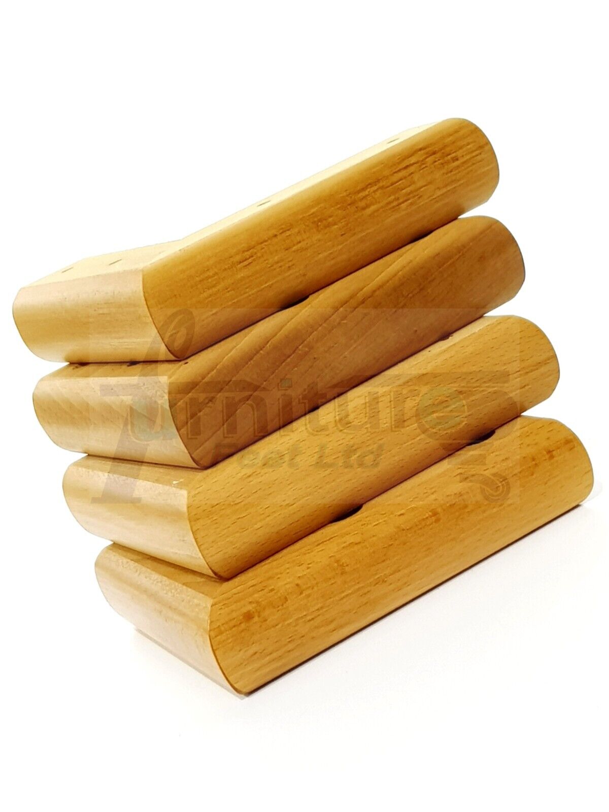 Set Of 4 Wooden Corner Furniture Feet 40mm High Replacement Sofa Chair Legs Self-Fixing: Oak