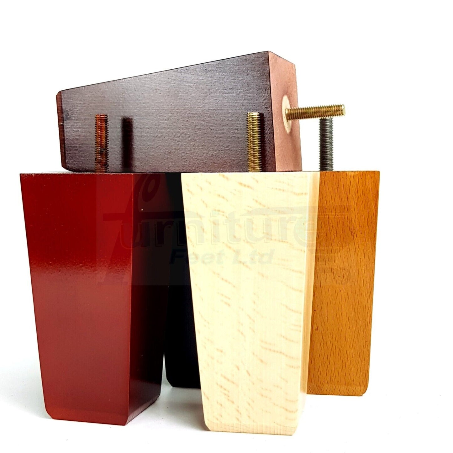 4x Block Wood Sofa Legs 135mm High Replacement Furniture Feet Chairs Cabinets M8(8mm)
