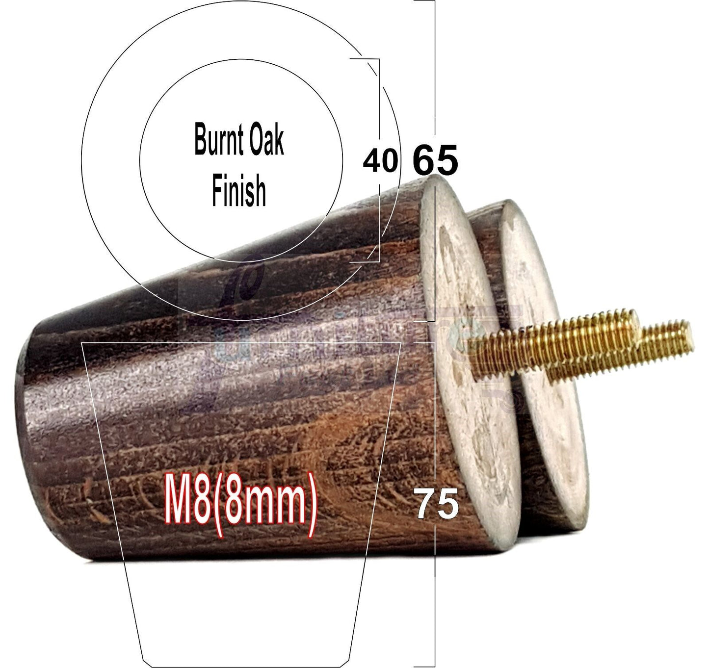 4x Solid Wood Turned Furniture Legs Replacement Bun Feet 75mm High Chairs Stools Sofa's Beds Settee M8