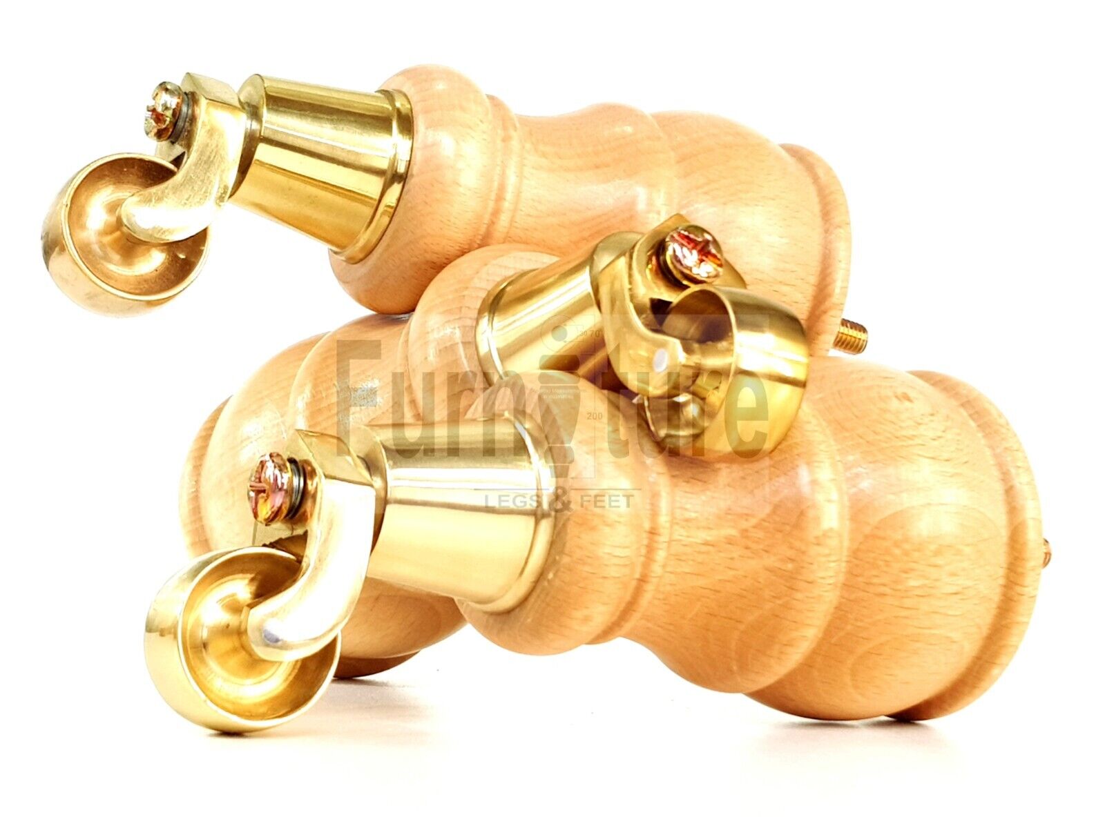 4 Turned Wood Feet Natural Castor Legs Chair Furniture Stools Sofa Chairs M8 160mm 6 Inch High