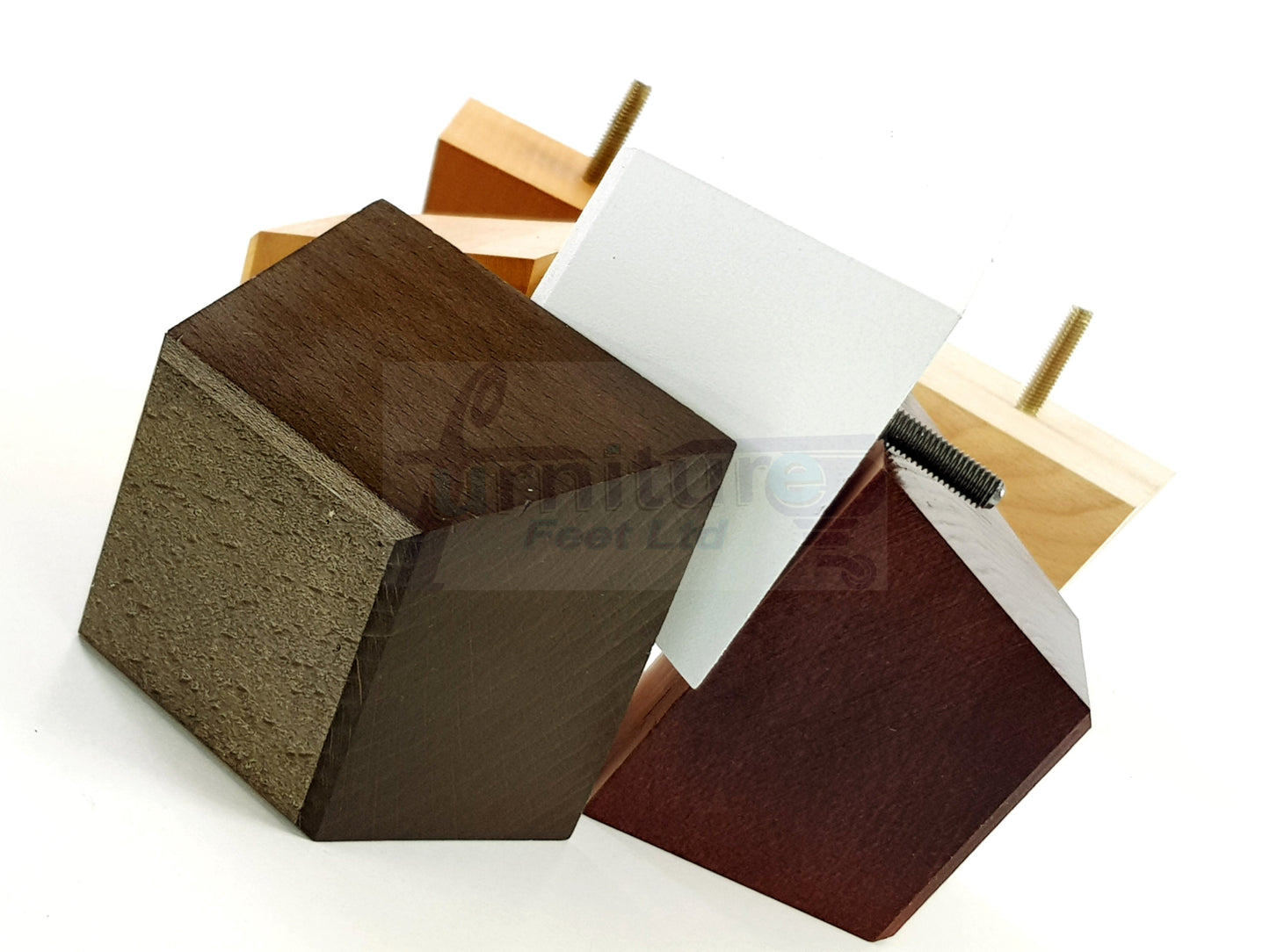 4x Square Wood Sofa Legs 60mm High Replacement Furniture Feet Chairs Cabinets M10 Thread