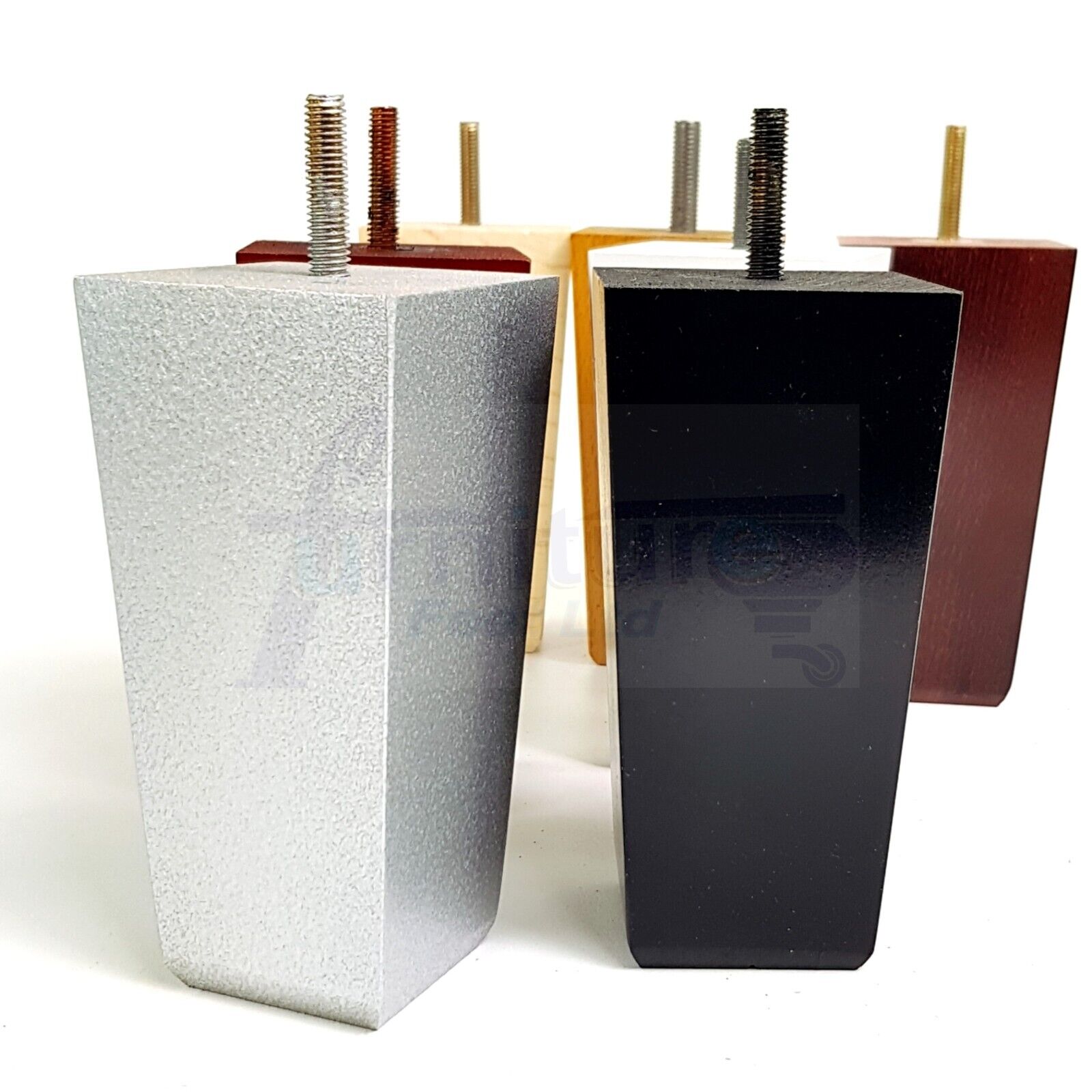 4x Block Wood Sofa Legs 135mm High Replacement Furniture Feet Chairs Cabinets M8(8mm)