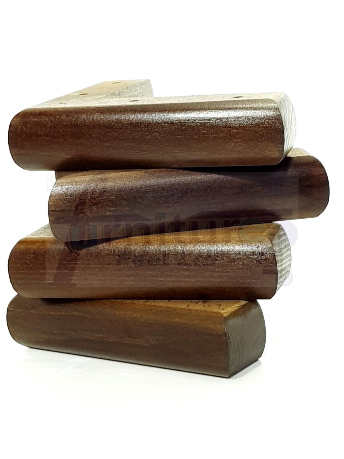 Set Of 4 Wooden Corner Furniture Feet 40mm High Replacement Sofa Chair Legs Self-Fixing: Antique Brown