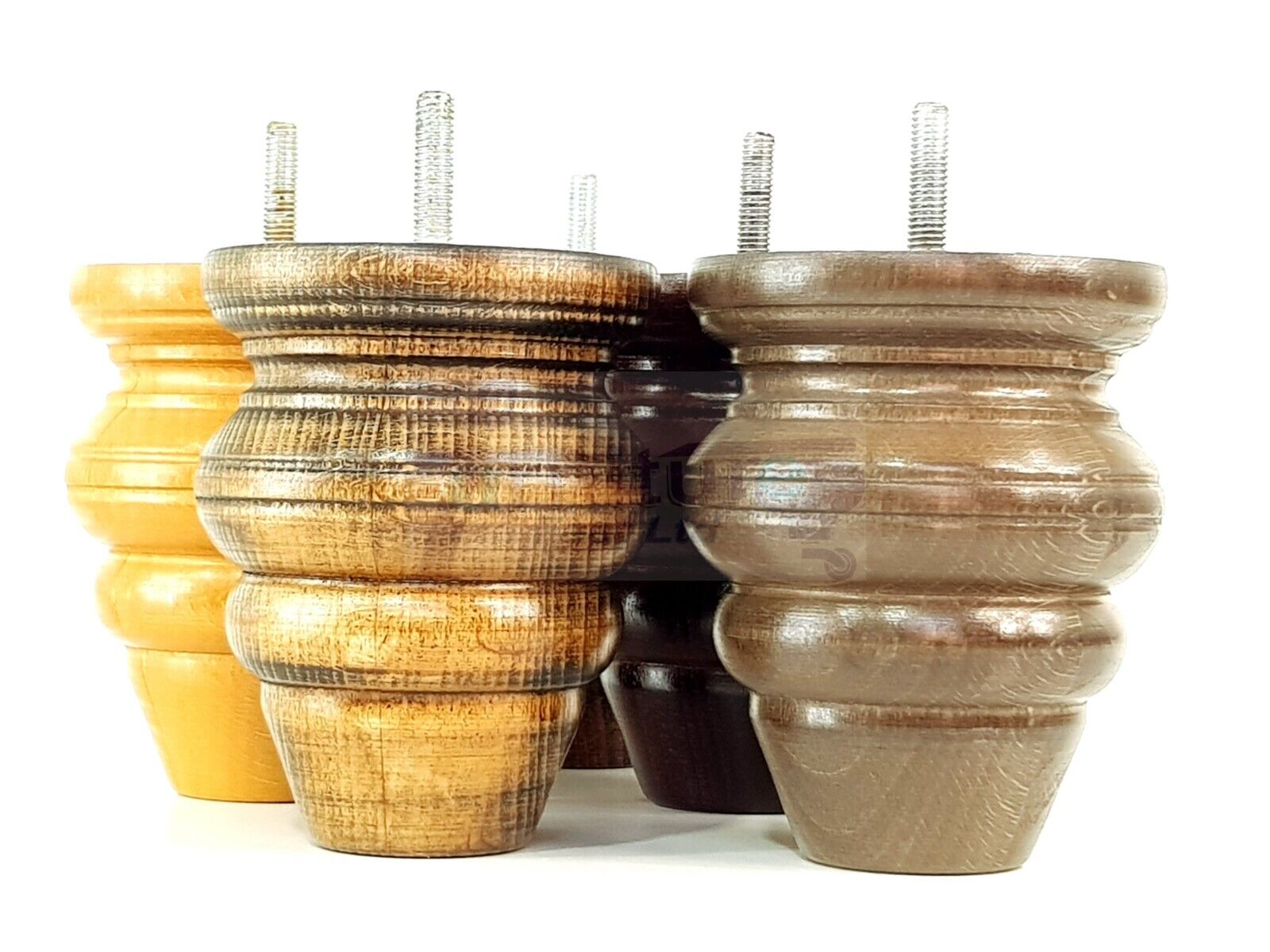 4x Turned Wood Furniture Legs Replacement Feet 110mm High Multiple Colours Chairs Stools Sofa's Beds Settee Cabinets M8
