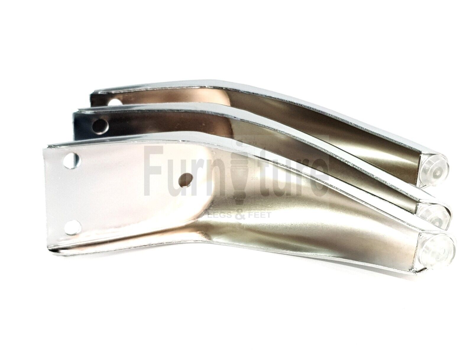 4x Chrome Metal Legs 130mm Replacement Feet Cabinet Sofa Chair Settee (Self-Fix)