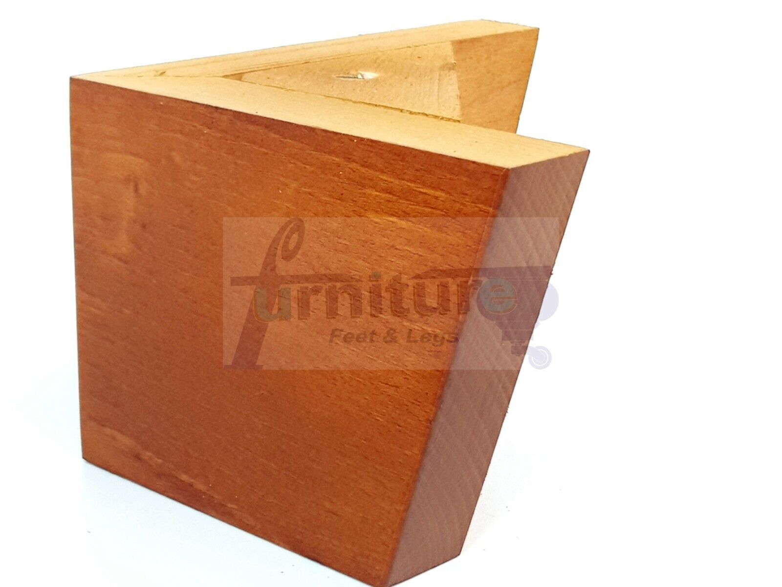 4 Solid Wood Furniture Legs Replacement Corner Feet 95mm High Self-Fixing: Golden Oak