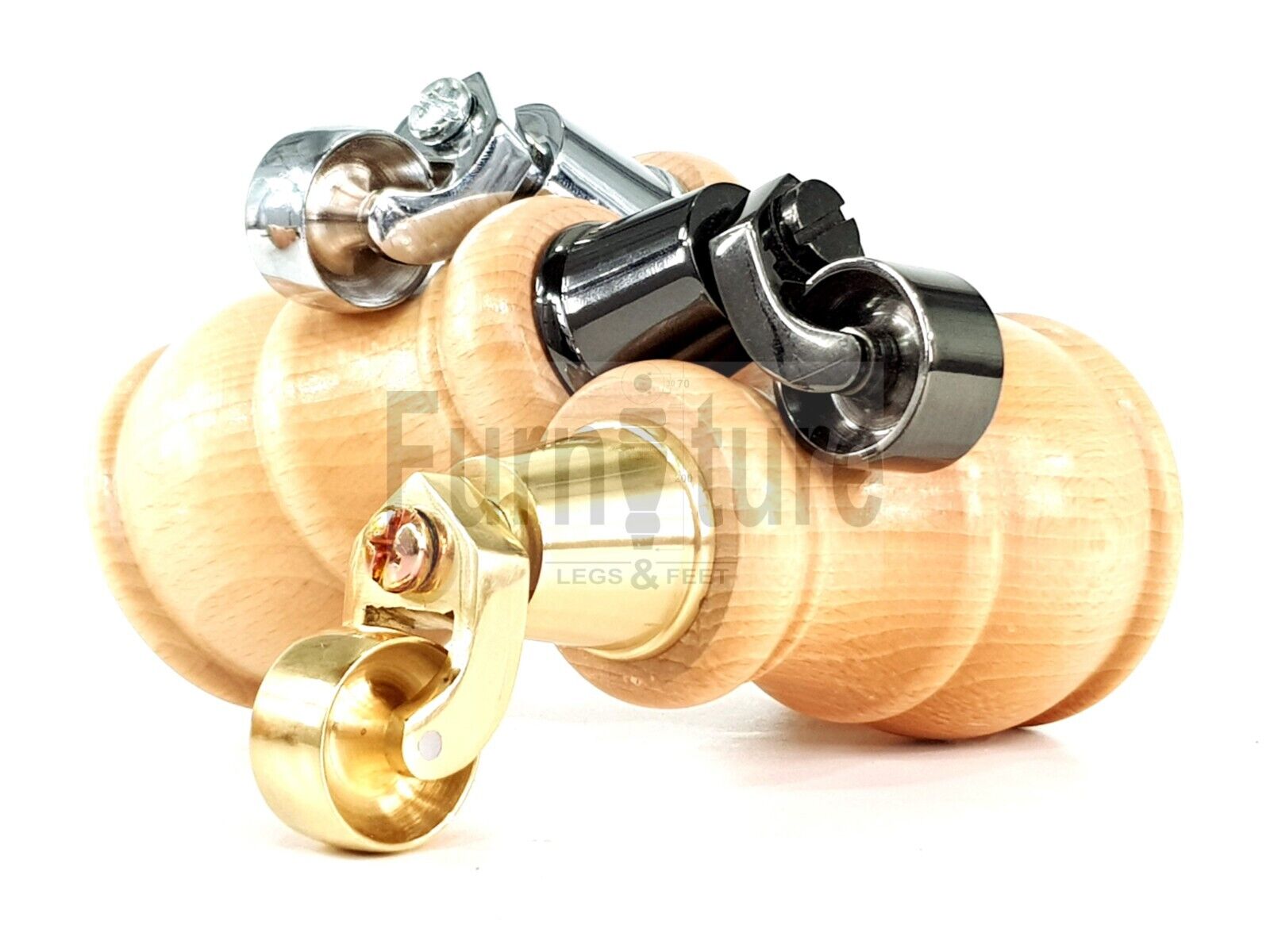 4 Turned Wood Feet Natural Castor Legs Chair Furniture Stools Sofa Chairs M8 160mm 6 Inch High