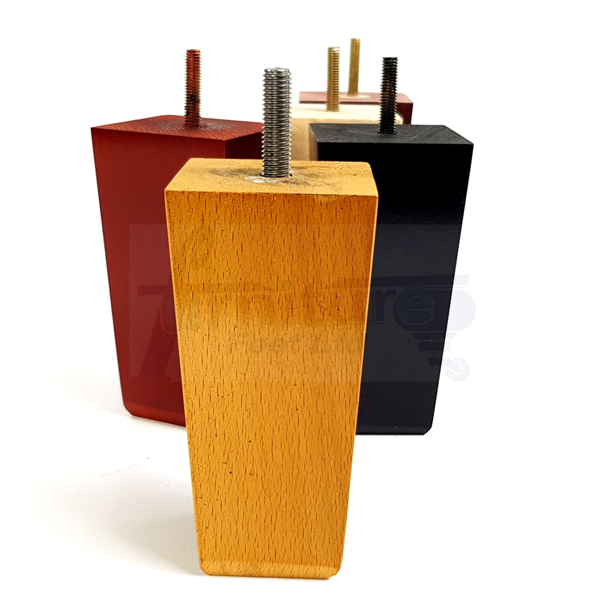 4x Block Wood Sofa Legs 135mm High Replacement Furniture Feet Chairs Cabinets M10 Thread	