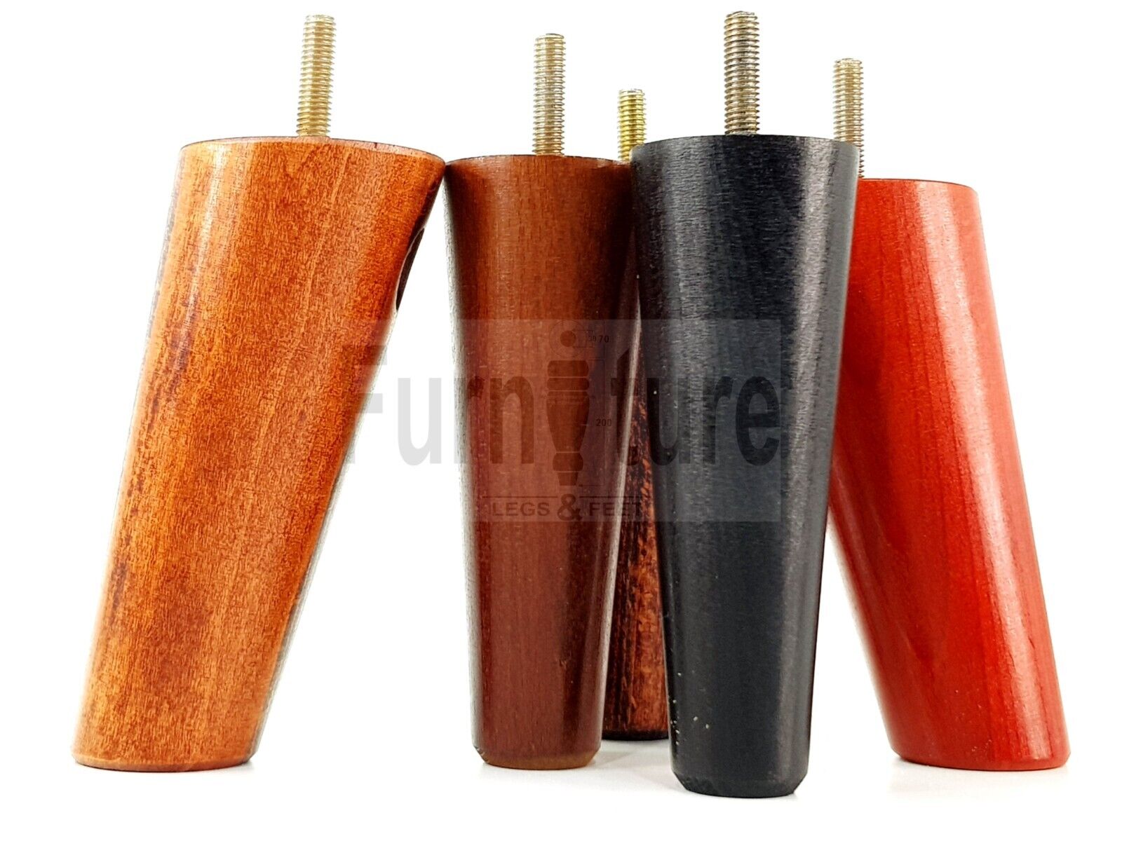 4 Solid Wood Turned Furniture Feet Replacement Mid Centry 2 Angled Retro Legs 135mm High 2 Straight M8 Sofa Chairs Stools Cabinets Beds