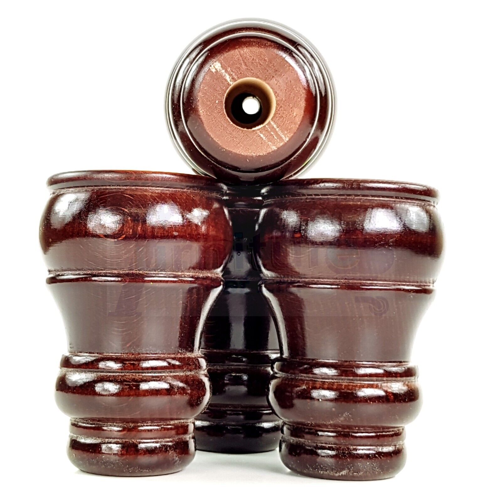 4x Replacement Turned Furniture Sofa Leg Chair Settee Feet 125mm High (Self-Fix)