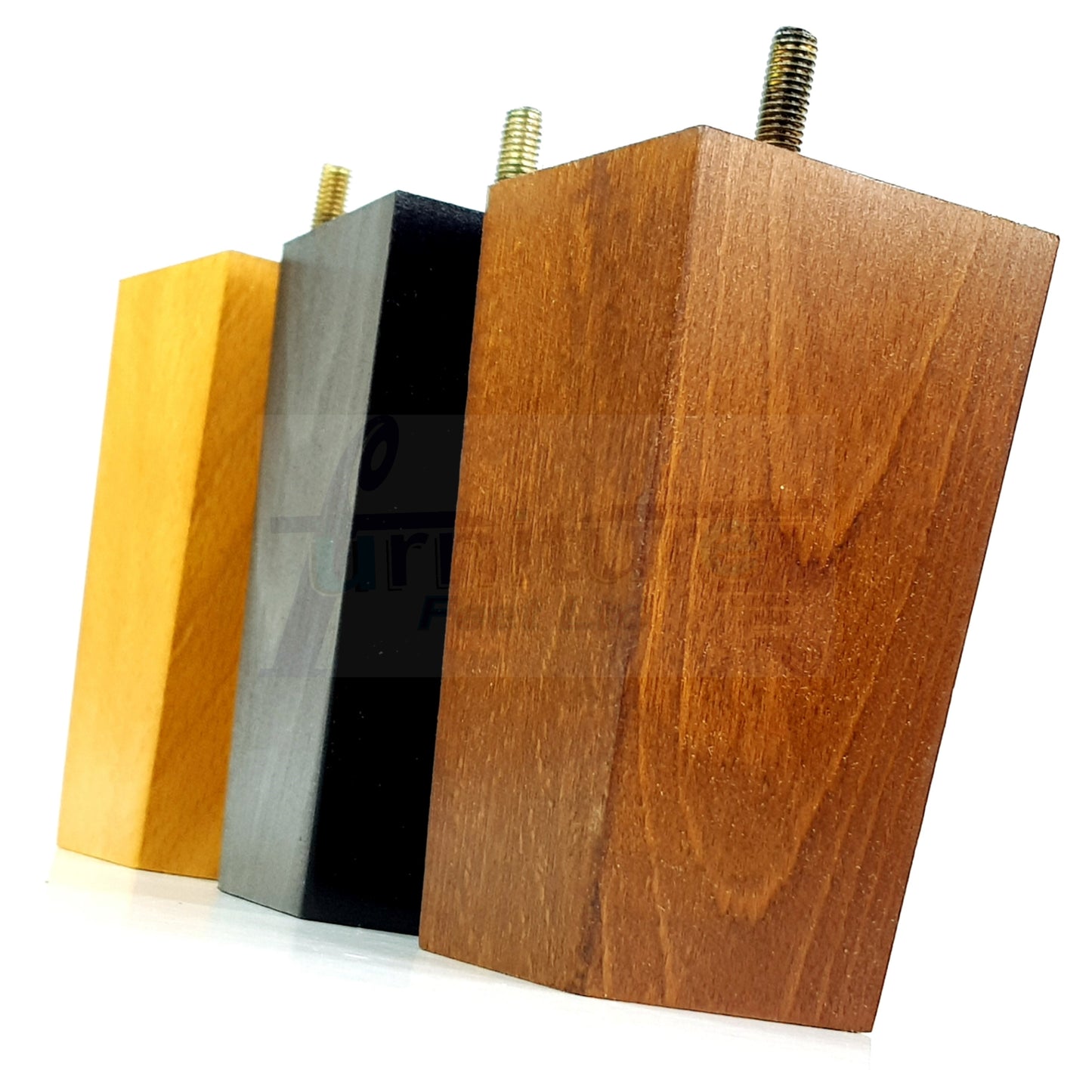 Solid Wood Furniture Feet Square Replacement Block Tapered Legs 120mm High M8 Set of 4 Sofa Chairs Stools Cabinets Beds