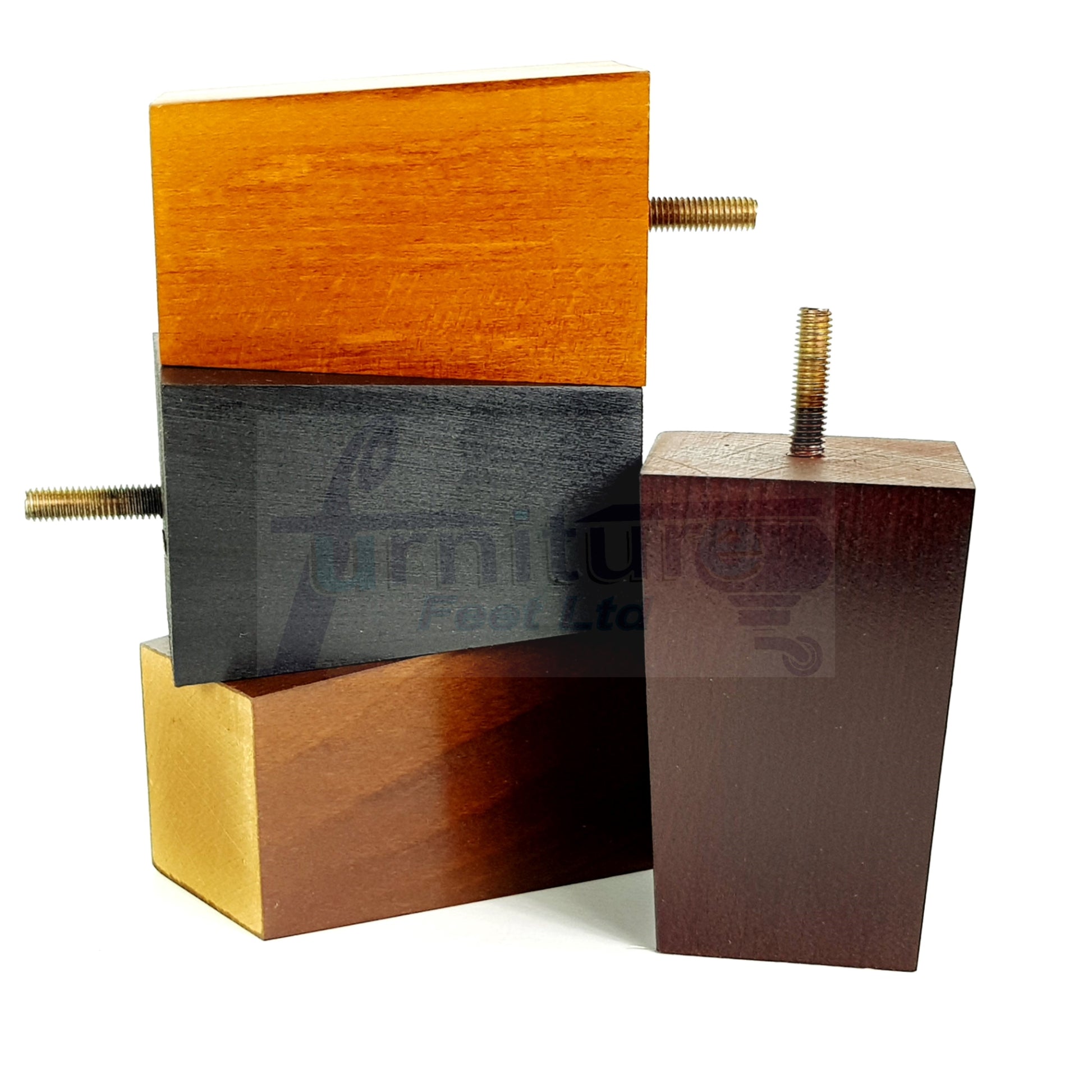 4x Wood Furniture Legs M10 Replacement Square Sofa Feet Chairs Sofas Beds 100mm High