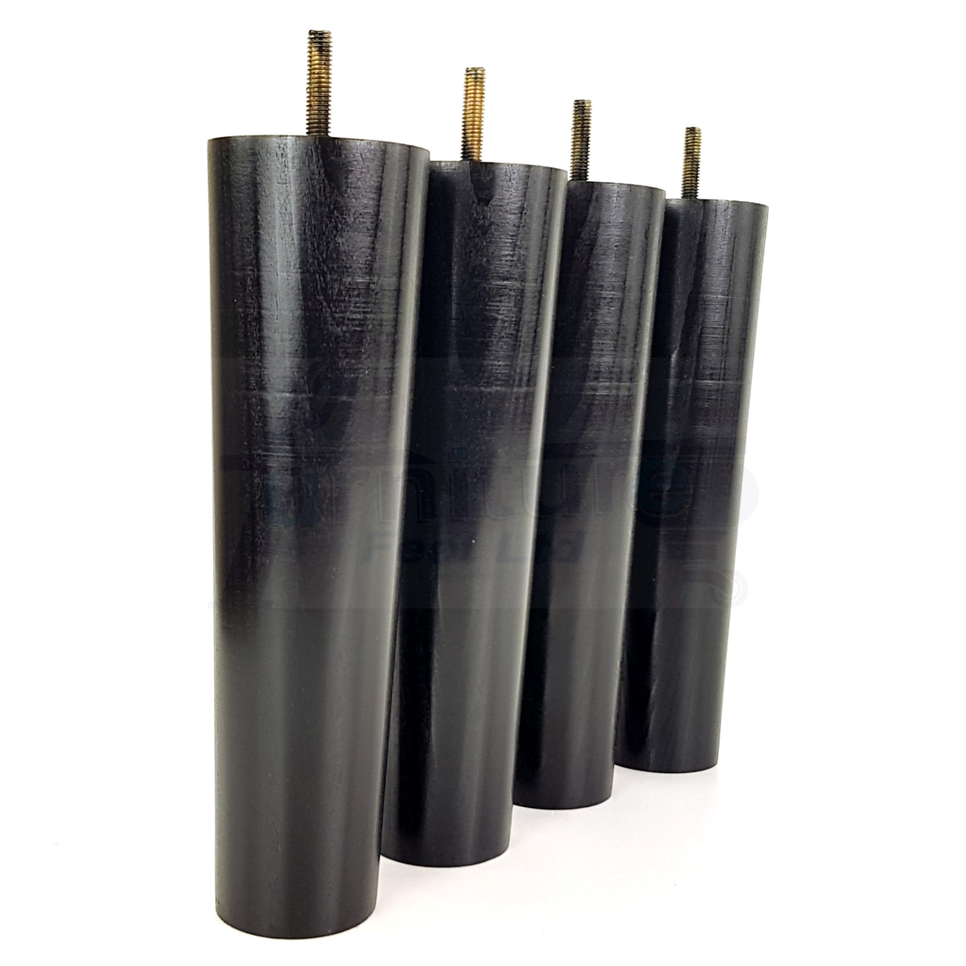4 Furniture Legs Replacement Feet 230mm Chairs Settee & Cabinets M8 Thread Black