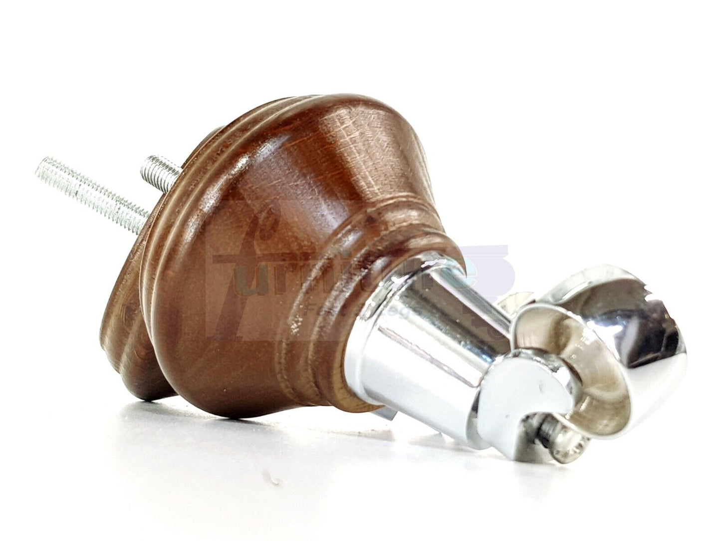 4x Antique Brown Wooden Furniture Sofa Legs M8 With Castors Replacment Chair Settee Feet 115mm - 125mm High