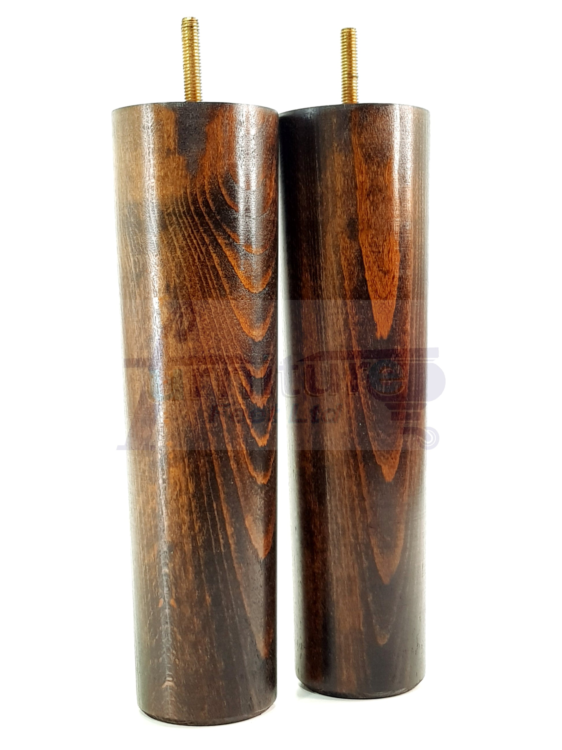 4 Furniture Legs Replacement Feet 230mm Chairs Settee & Cabinets M8 Thread Dark Walnut Washed