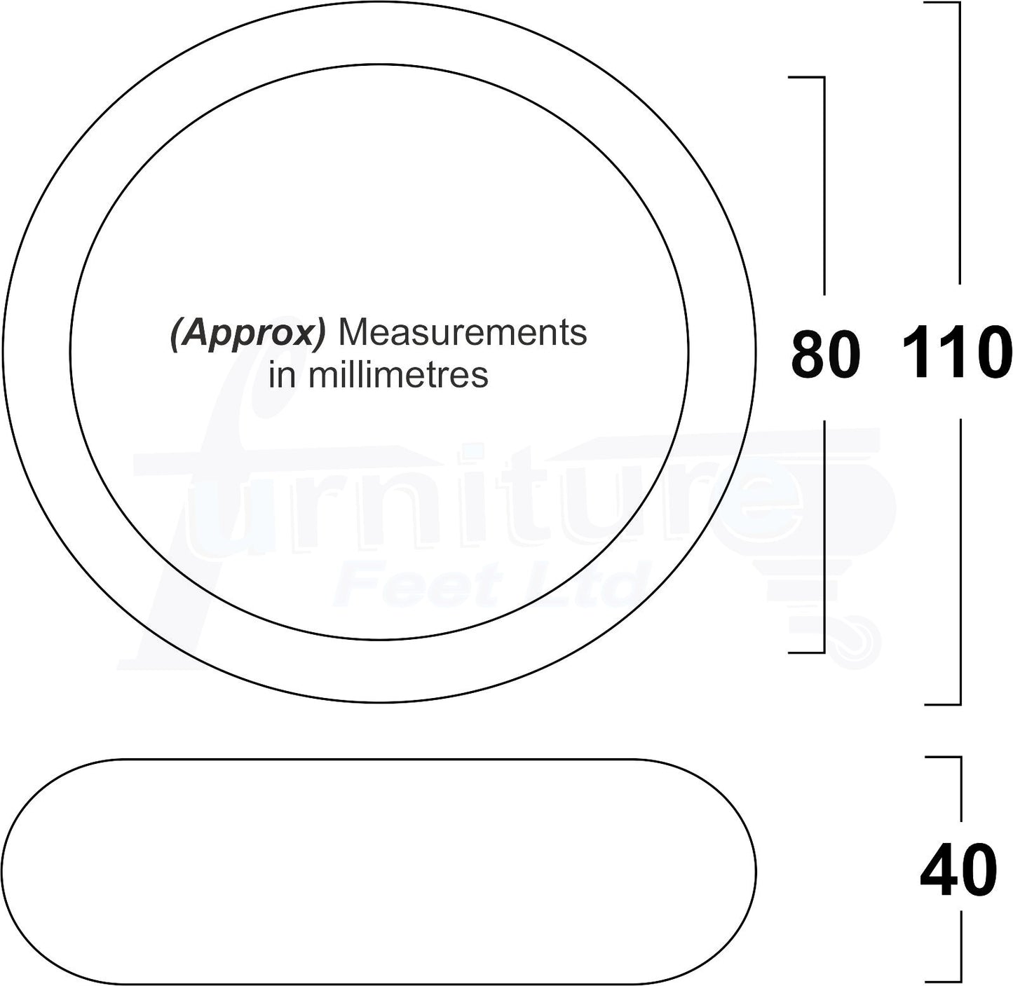 Set Of 4 Turned Wood Furniture Legs Chair Sofa Bed Replacement Bun Feet 40mm High M8 Thread