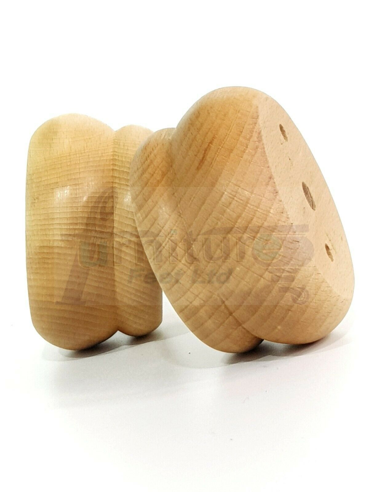 4 Turned Wood Furniture Legs Chair Sofa Stool Bed Replacement Bun Feet 50mm High