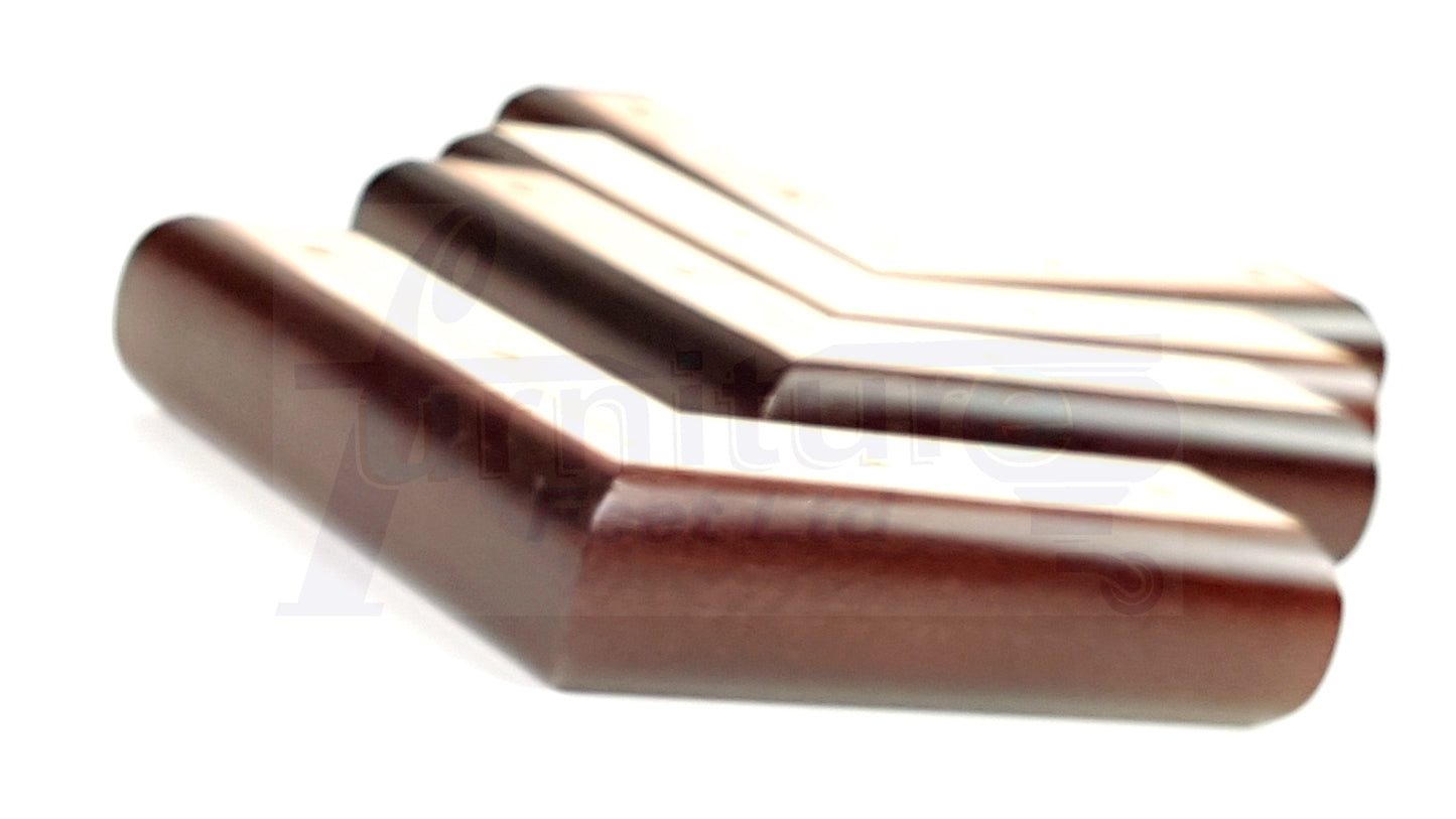 Set Of 4 Wooden Corner Furniture Feet 40mm High Replacement Sofa Chair Legs Self-Fixing: Mahogany