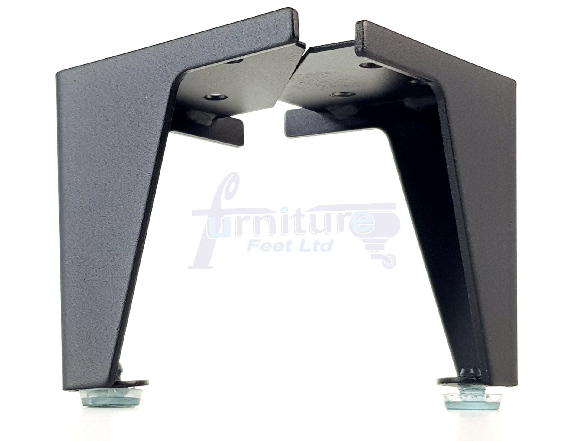 Metal Furniture Feet Black Finish Replacement Metal Legs 100mm High For Sofa, Chairs, Stools Beds Cabinets Self Fix Pre-Drilled Set of 4