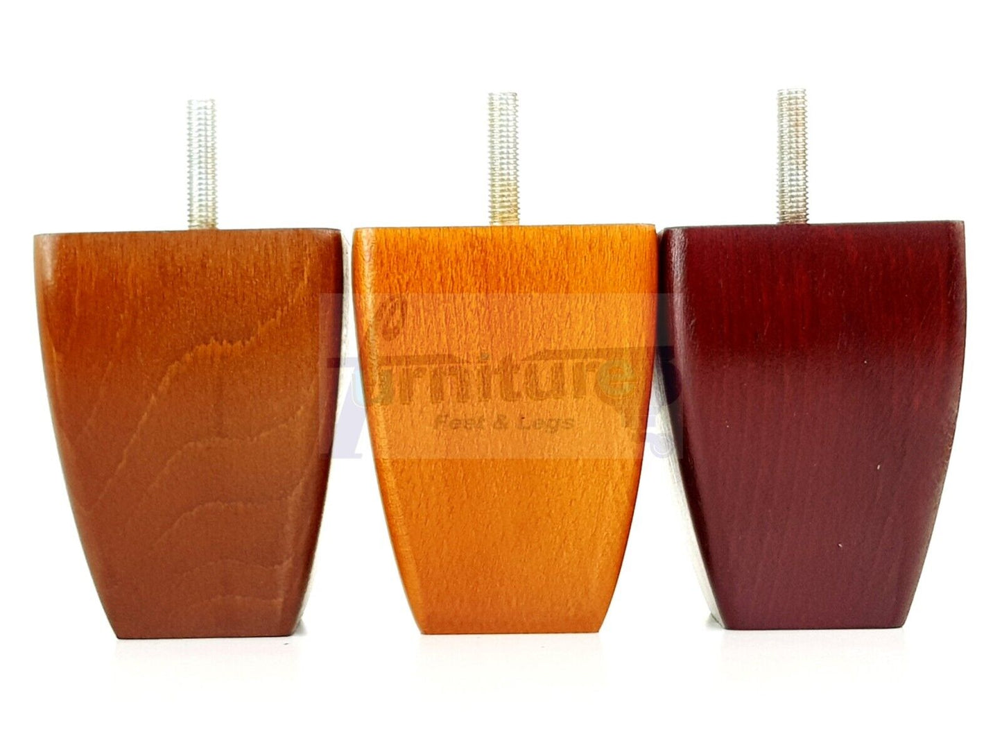 Set Of 4 Solid Wooden Block Furniture Feet Replacement Legs 90mm High M8(8mm)