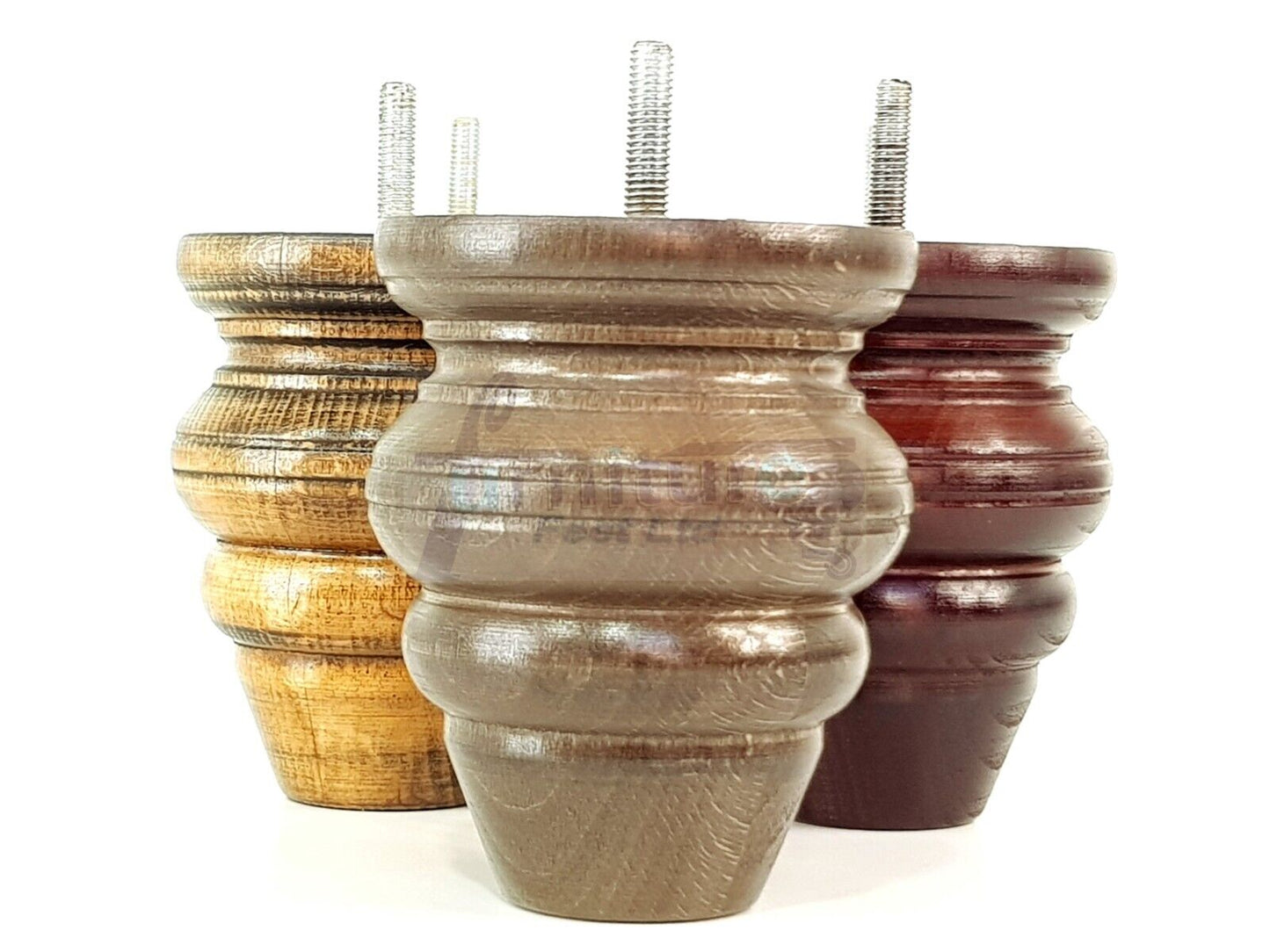 4x Turned Wood Furniture Legs Replacement Feet 110mm High Multiple Colours Chairs Stools Sofa's Beds Settee Cabinets M8