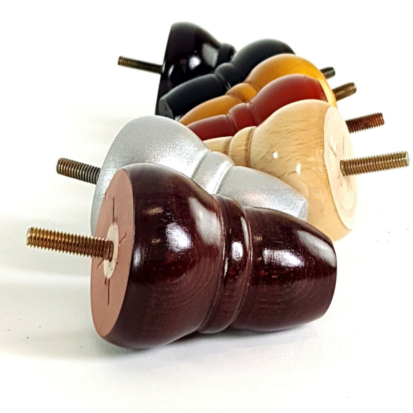 4x Turned Wood Repacement Furniture Legs M8 Sofa Chair Settee Feet 82mm